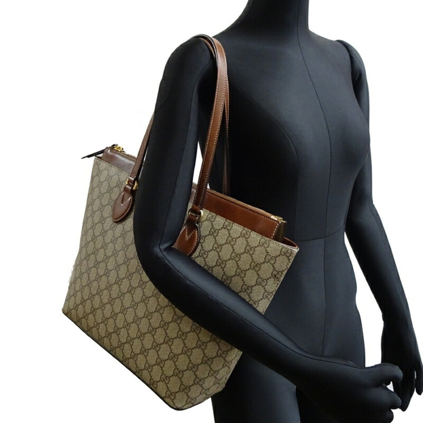 Gucci Beige Gg Supreme Shoulder Bag Tote Bag ( )
