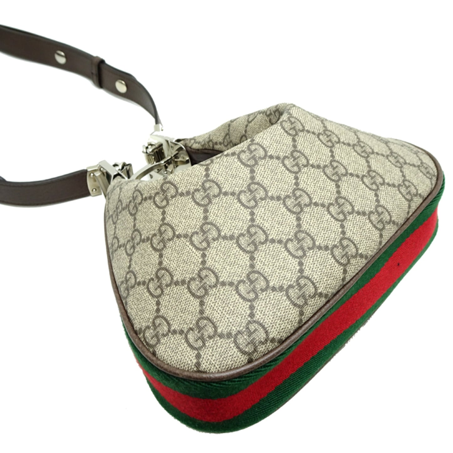 Gucci Beige Brown Orange Gg Supreme Leather Shoulder Bag ( )