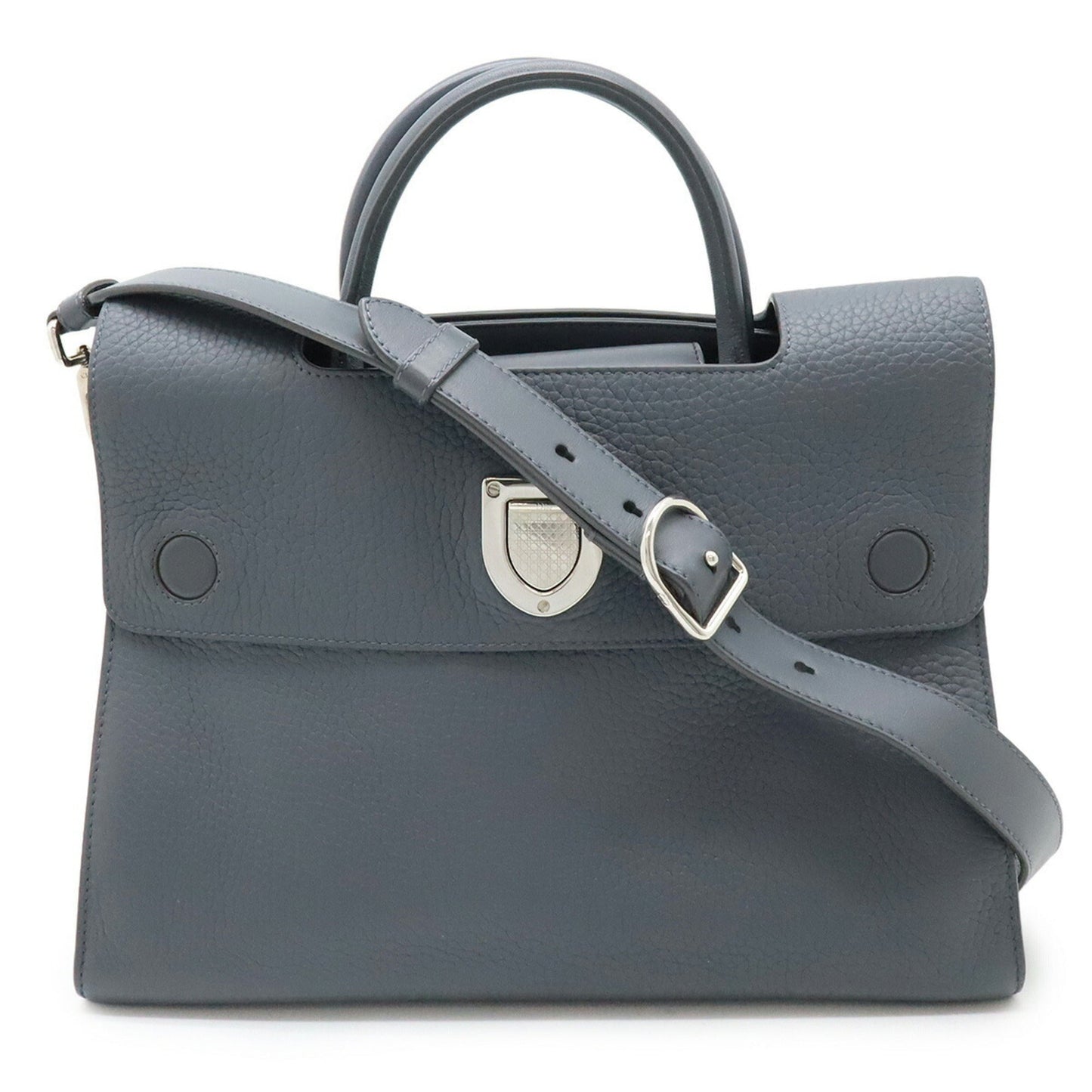 Christian Dior Gray Leather Handbag Shoulder Bag Tote Bag ()