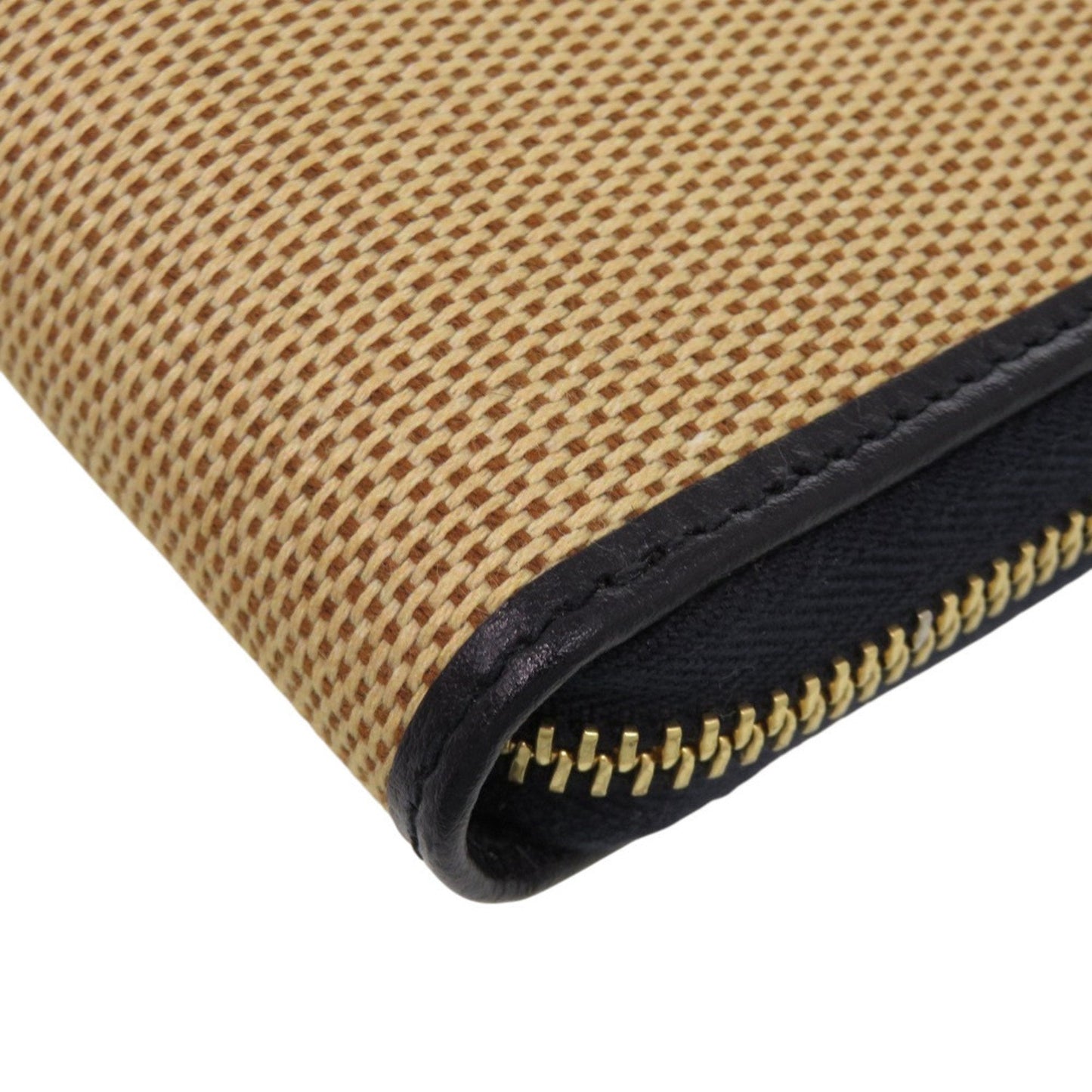 Gucci Beige Navy Canvas Leather Long Wallet (Bi-Fold) ( )