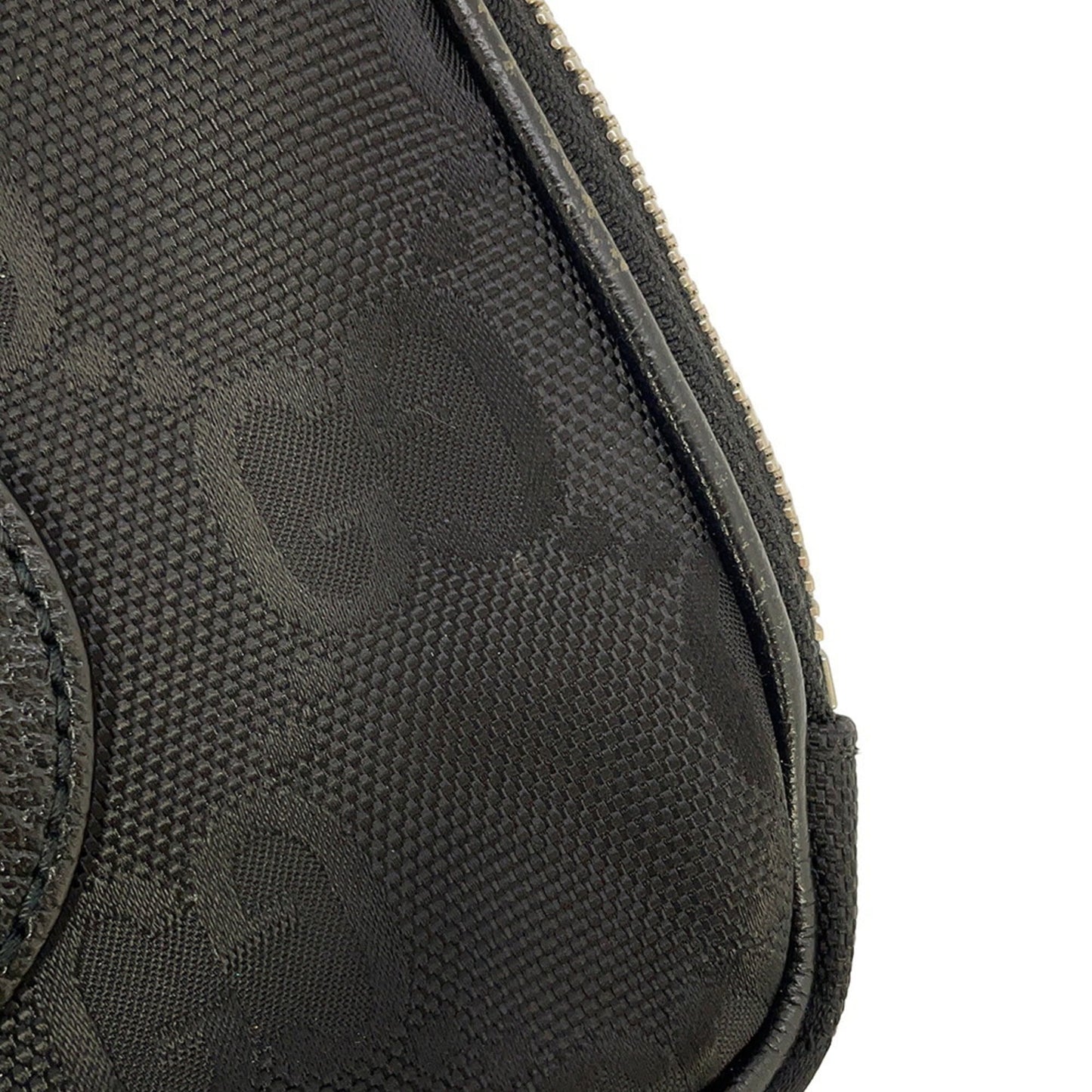 Gucci Black Nylon Leather Handbag Shoulder Bag ( )