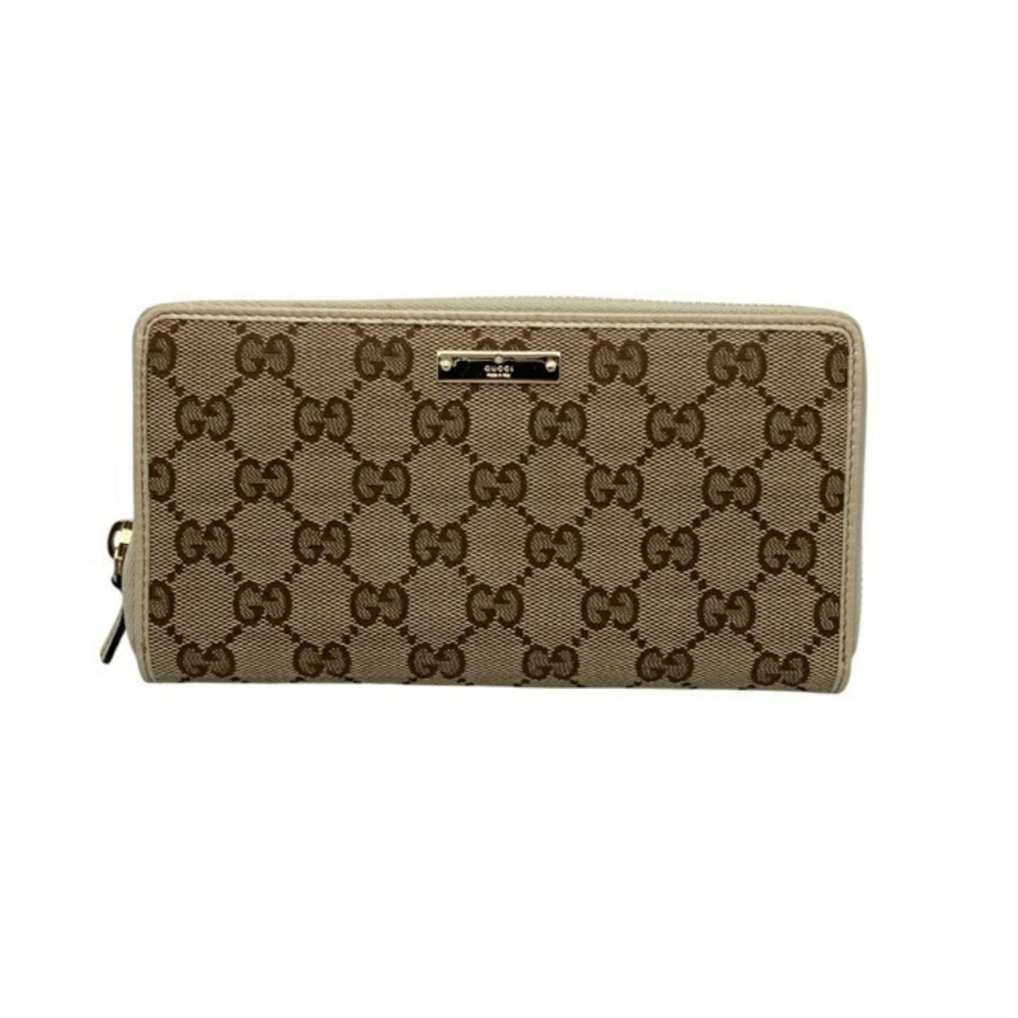 Gucci Beige Canvas Leather Long Wallet (Bi-Fold) ( )