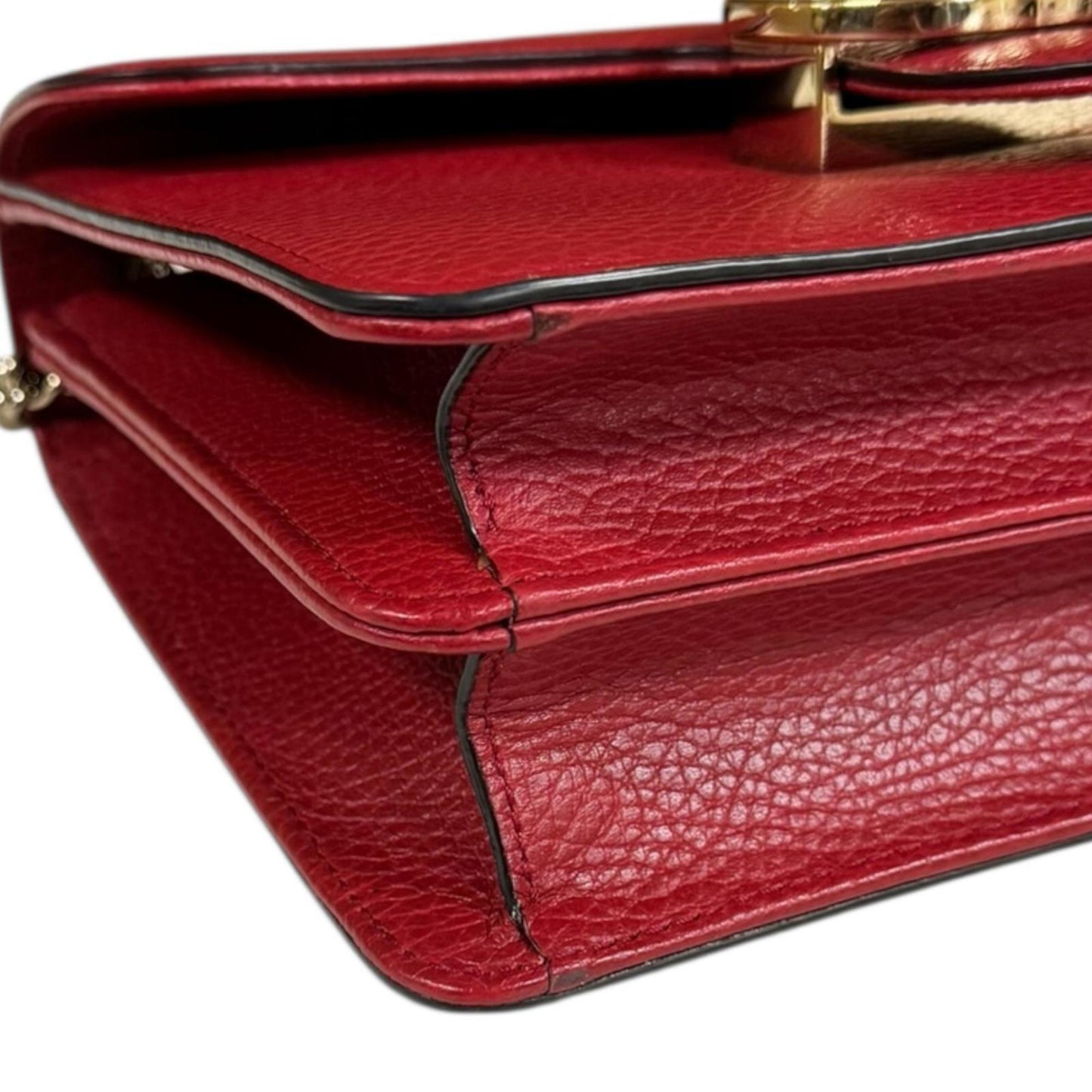 Gucci Red Color Leather Shoulder Bag ( )
