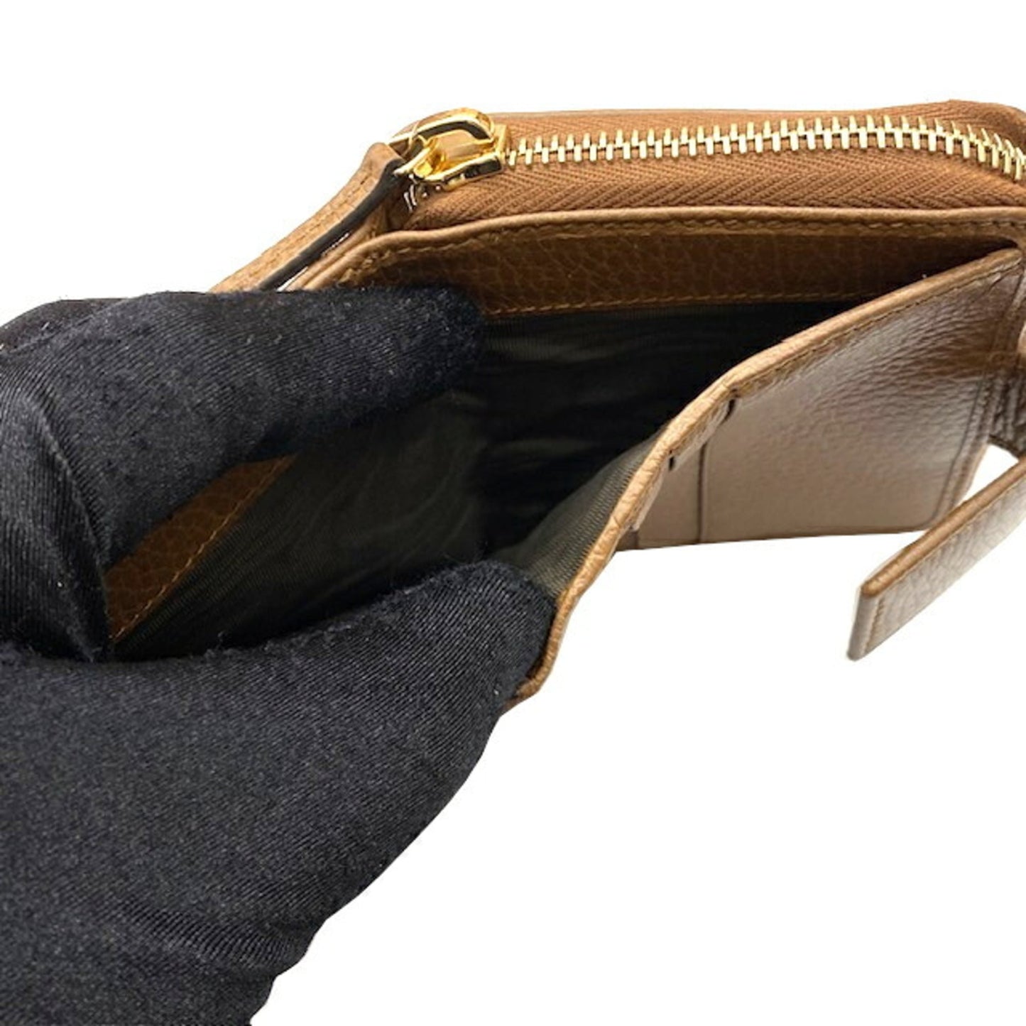 Gucci Beige Brown Gg Canvas Leather Wallet (Bi-Fold) ( )