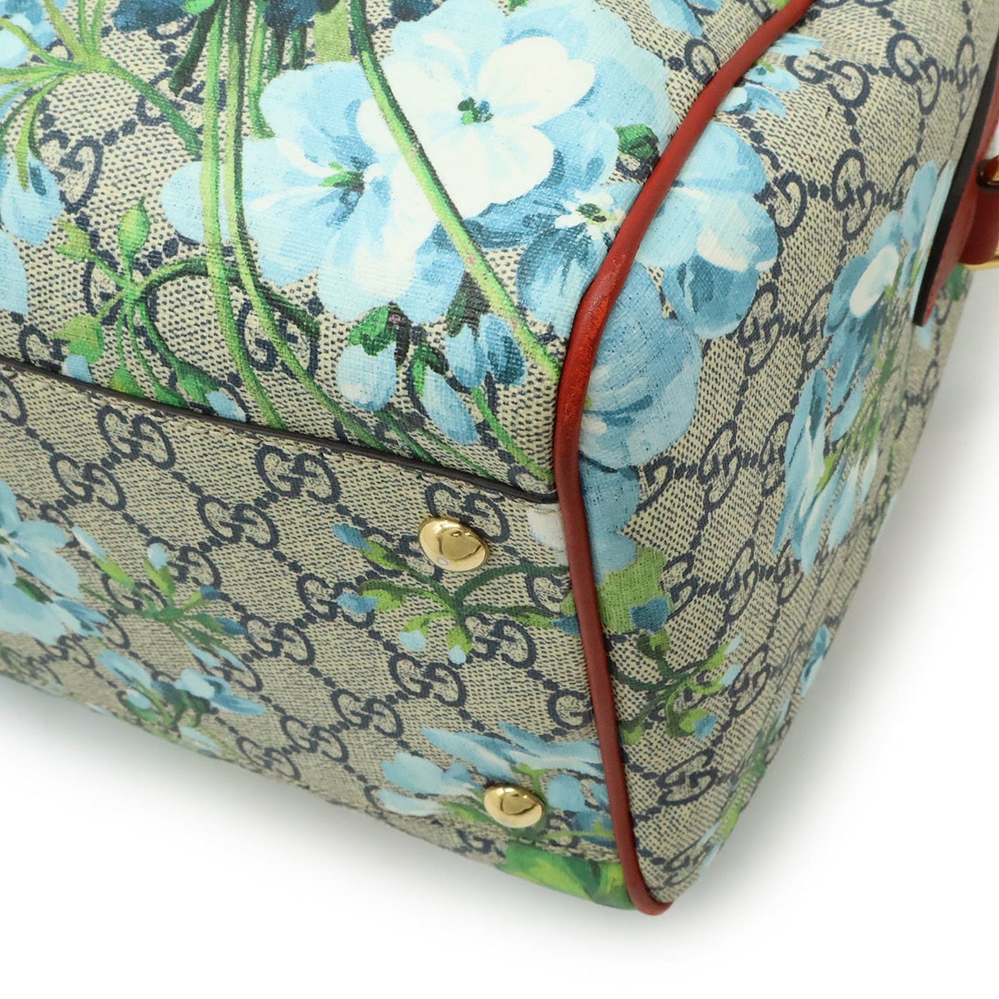 Gucci Beige Blue Multi-Color Red Color Gg Supreme Leather Boston Bag Handbag Shoulder Bag ( )
