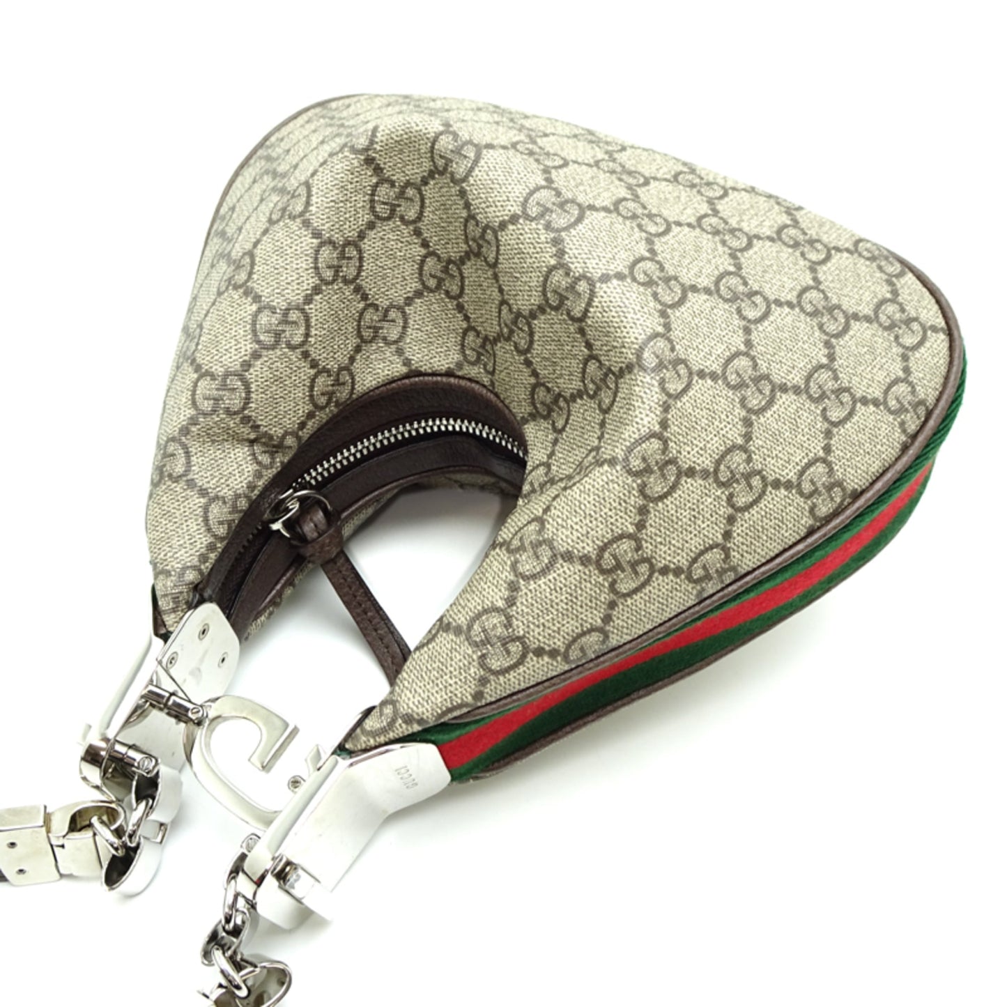 Gucci Beige Brown Orange Gg Supreme Leather Shoulder Bag ( )
