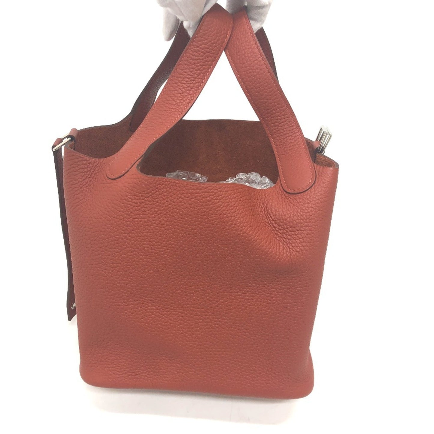 Hermes Red Color Taurillon Clemence Leather Handbag ( )