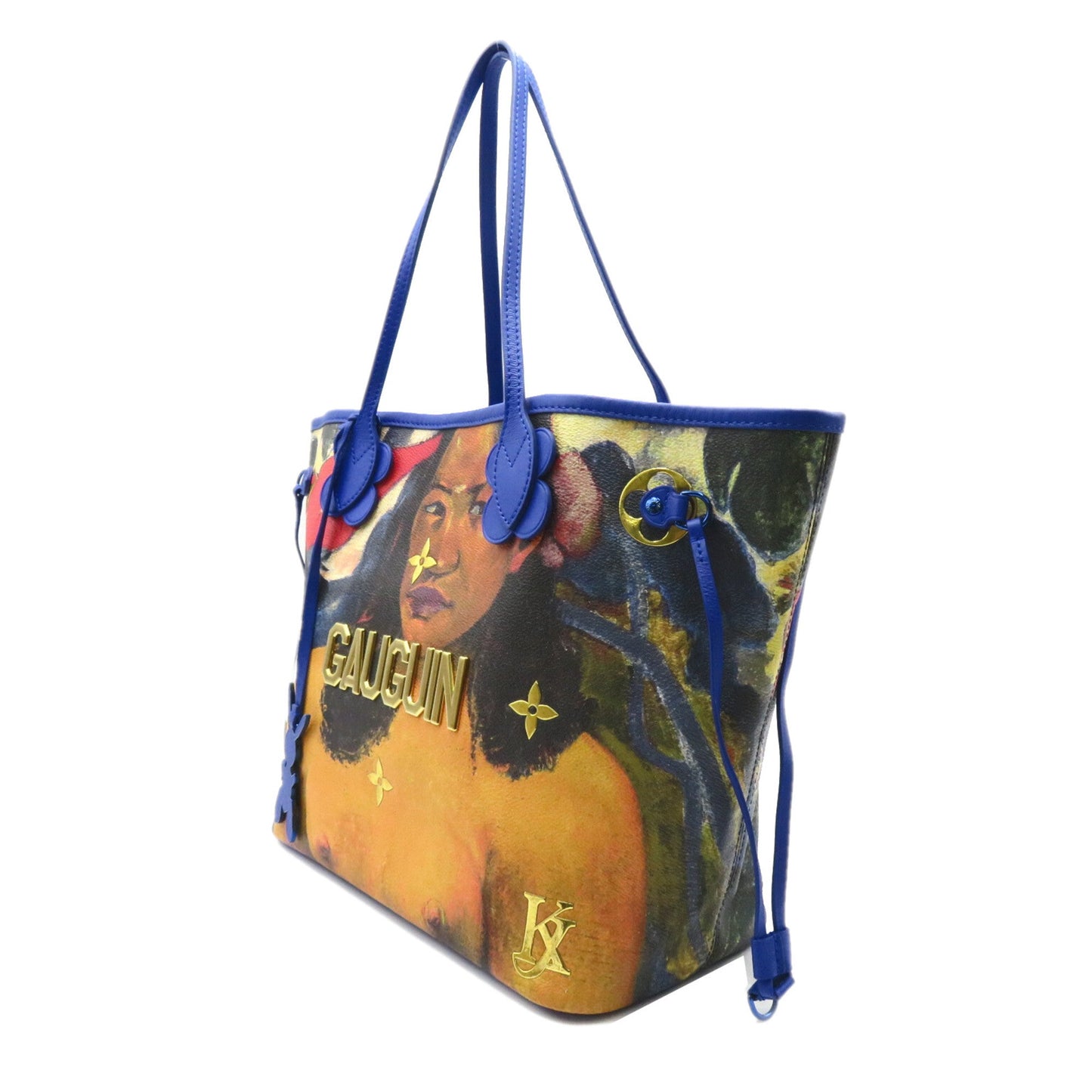 LOUIS VUITTON Gauguin Neverfull MM Blue Masters collection PVC coated canvas Tote