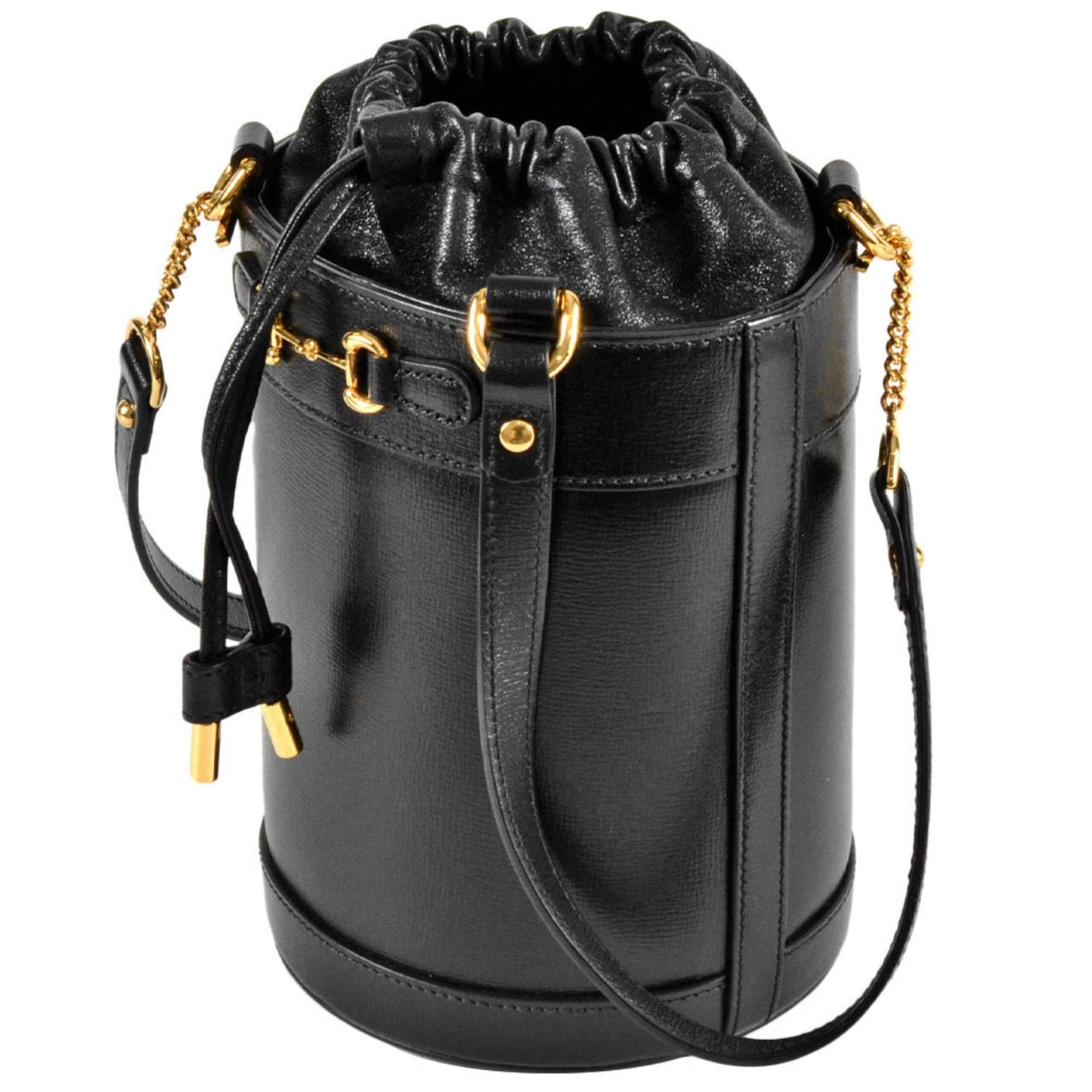 Gucci Black Leather Handbag Shoulder Bag ( )