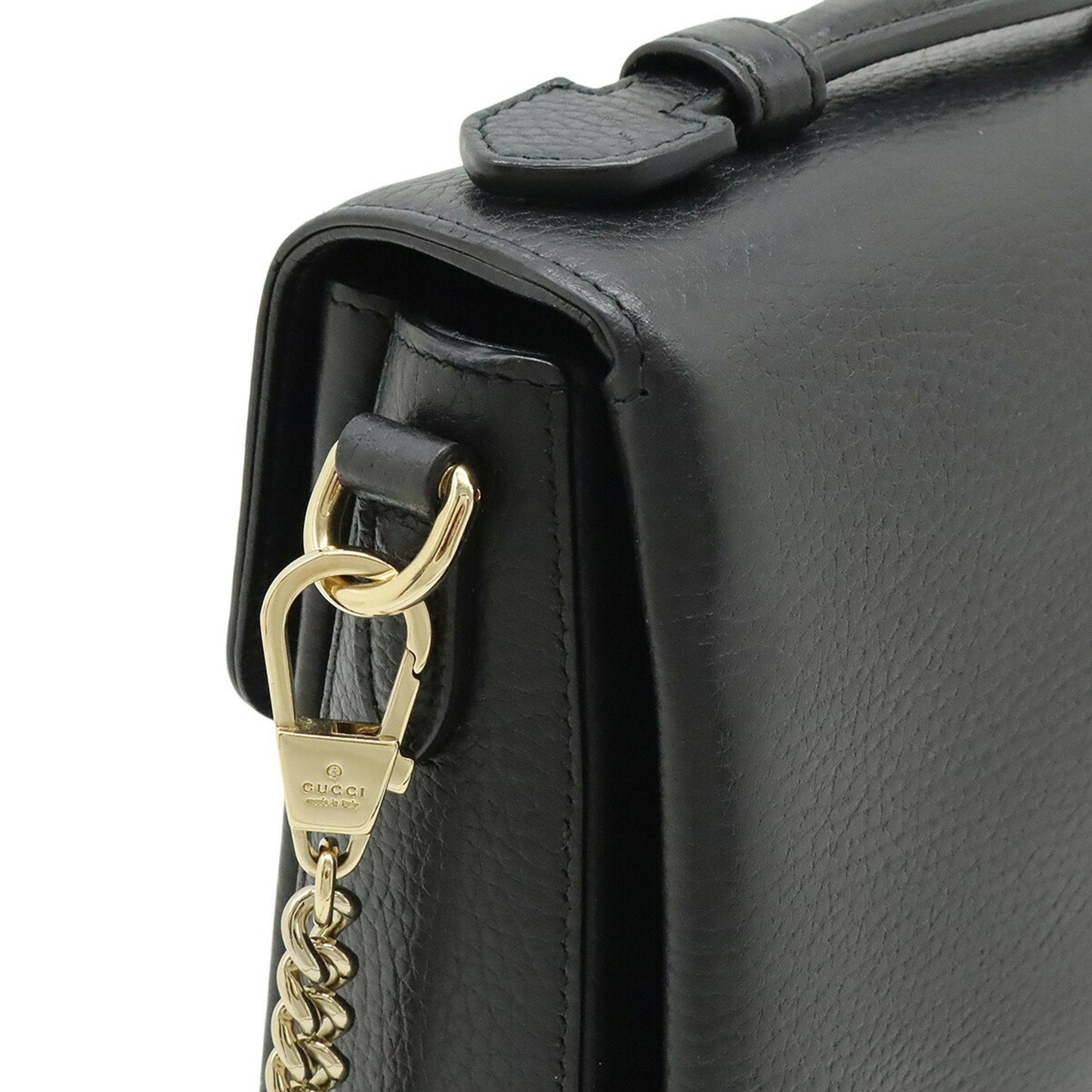 Gucci Black Leather Handbag Shoulder Bag ( )