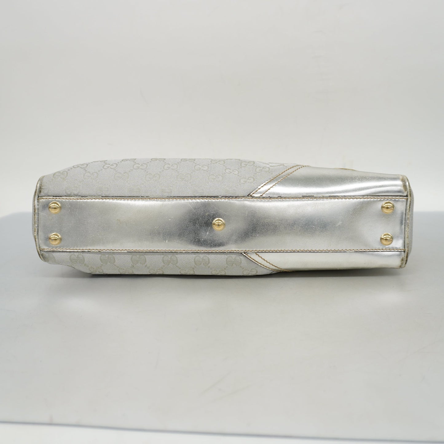 GUCCI Auth  GG Canvas Tote Bag 169971 Women's Tote Bag Silver