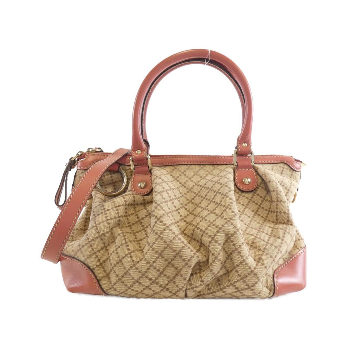 Gucci Beige Pink Canvas Handbag ( )