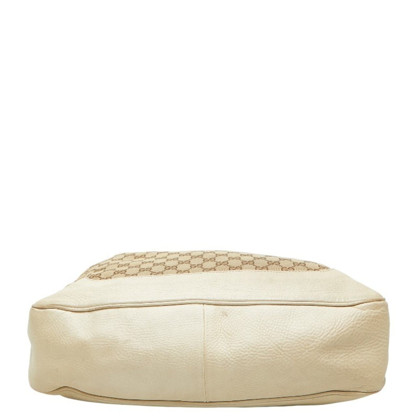 Gucci Brown Ivory Canvas Leather Handbag Shoulder Bag ( )