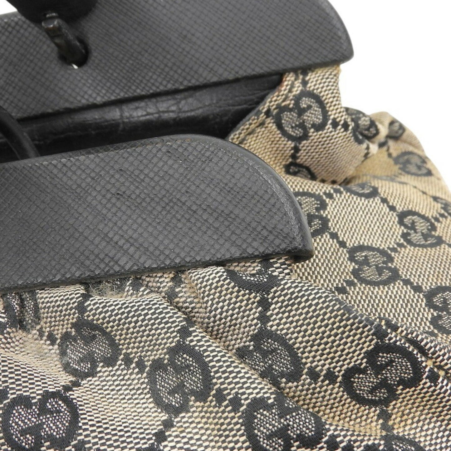 Gucci Gg Canvas Beige Black Brown Gg Canvas Handbag ( )
