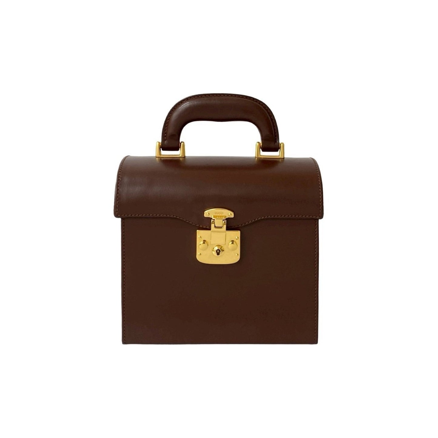 Gucci Brown Leather Handbag Vanity Bag ( )