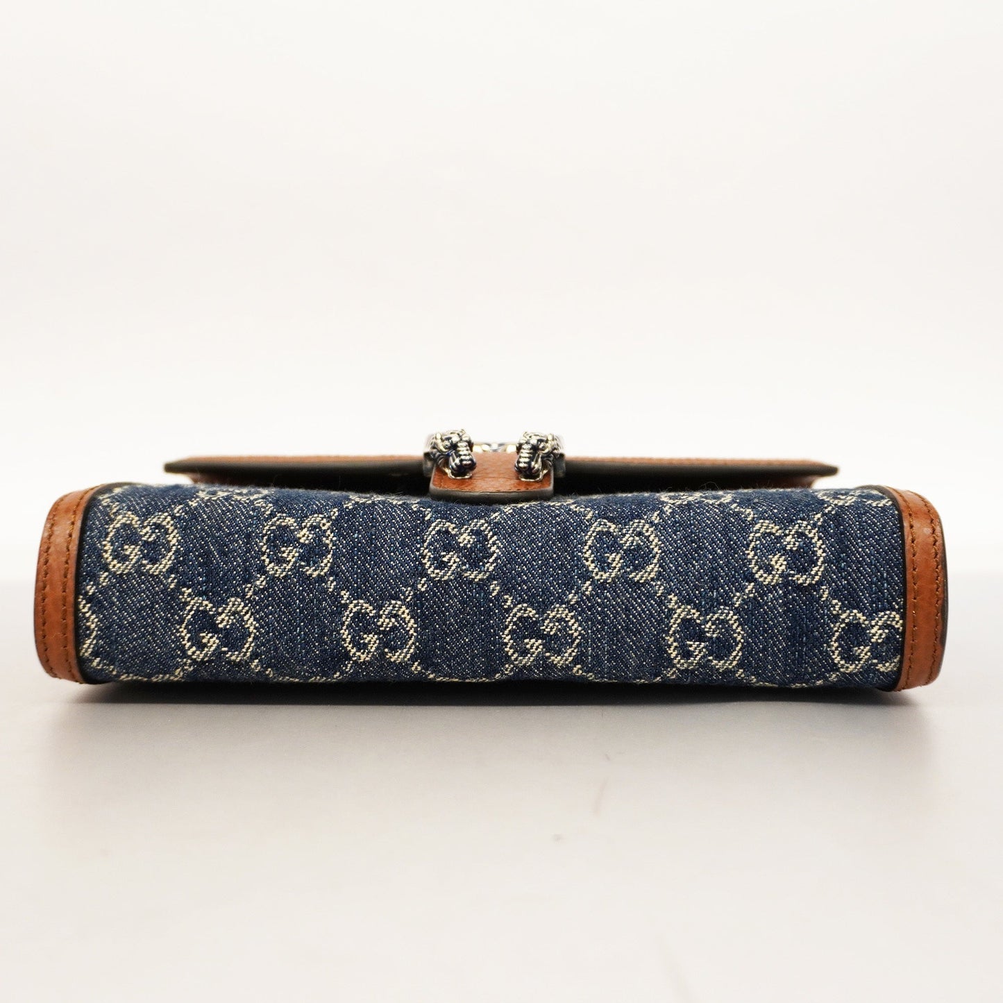GUCCI Auth  Chain Wallet Dionysus GG Denim 401231 Blue,Brown