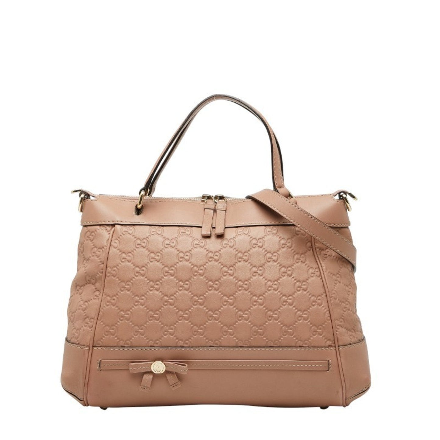 Gucci Pink Beige Leather Handbag Shoulder Bag ( )
