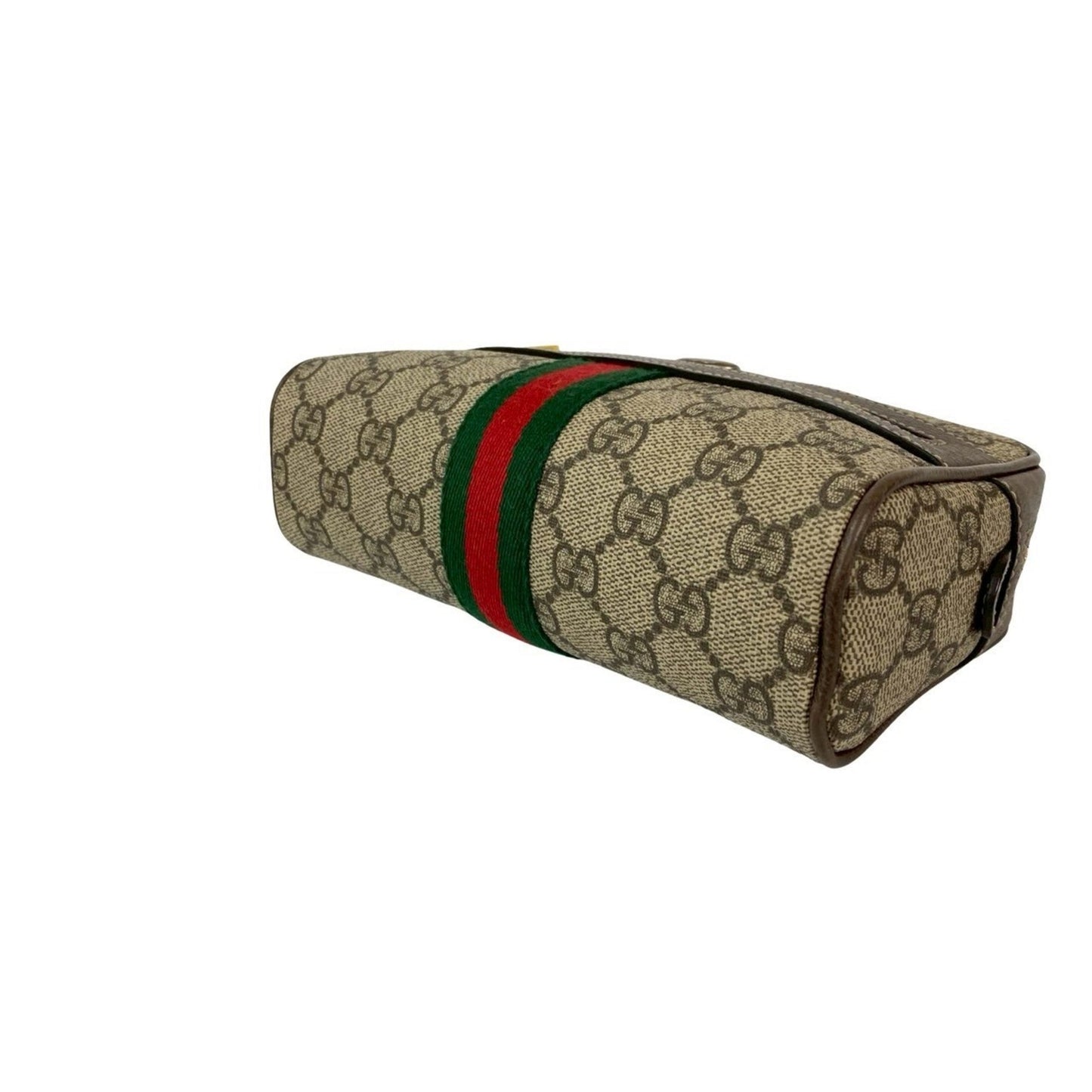 Gucci Brown Green Red Color Leather Pvc Shoulder Bag Sling Bag ( )