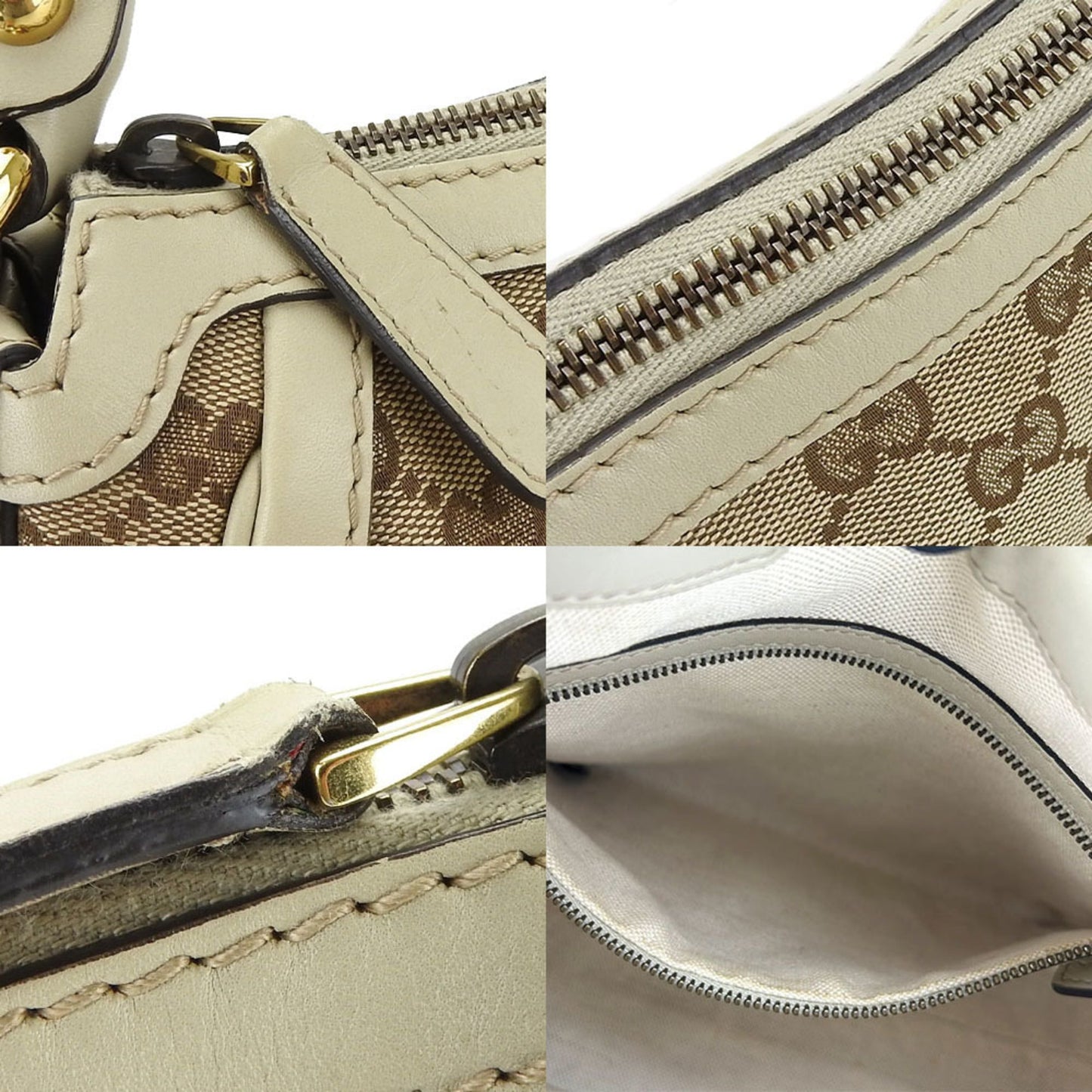 Gucci Gg Canvas Beige Gg Canvas Leather Shoulder Bag ( )