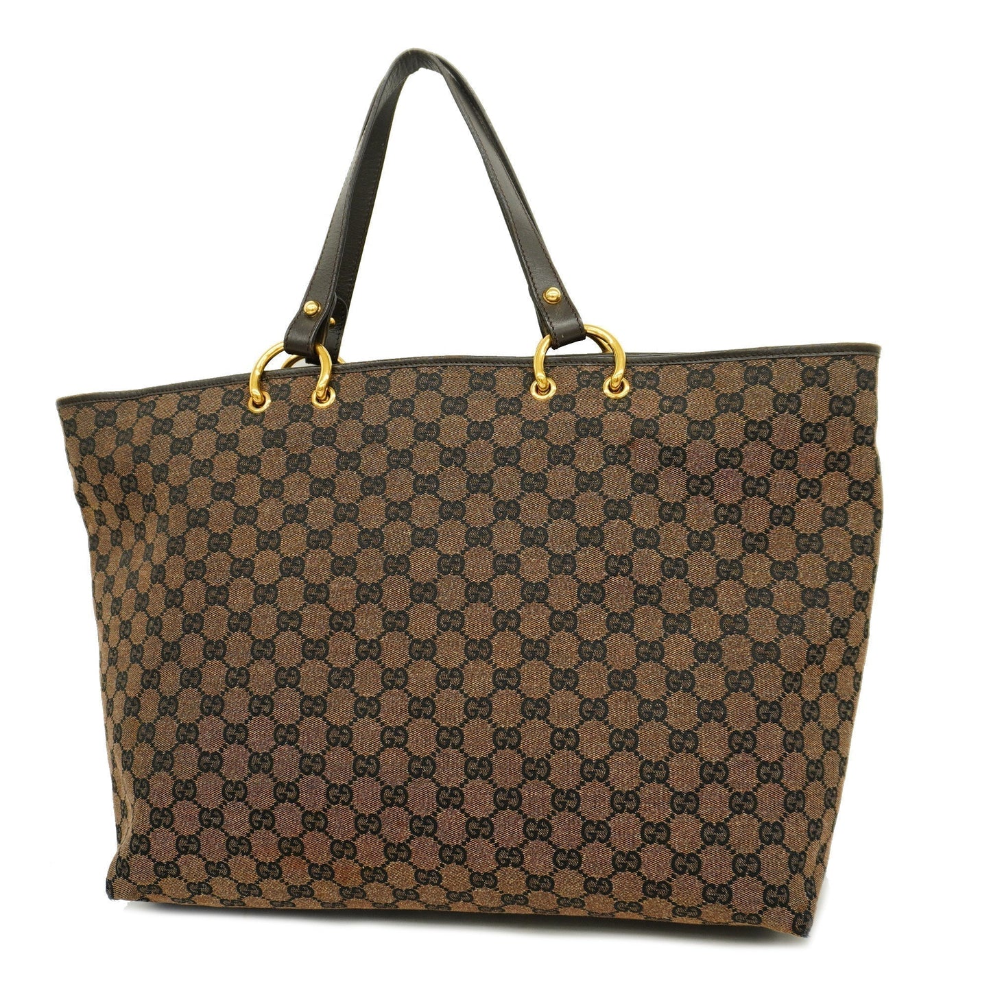 GUCCI Auth  GG Canvas 130736 Women's GG Canvas Tote Bag Brown