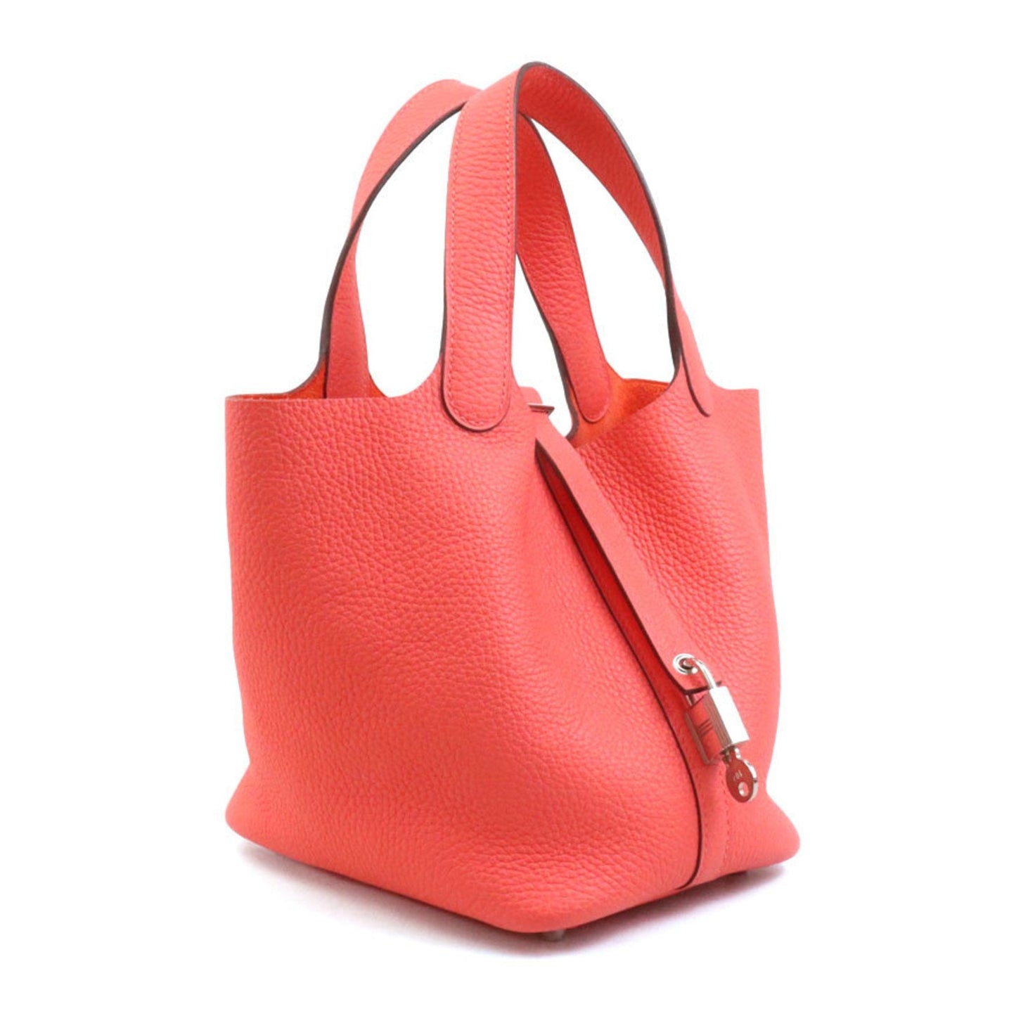Hermes Silver Taurillon Clemence Leather Handbag ( )
