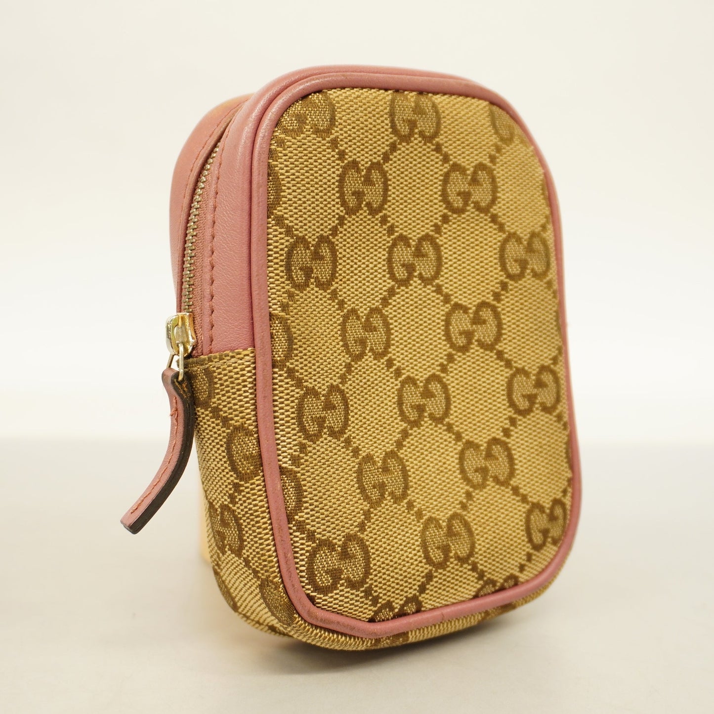 GUCCI Auth  Pouch 548393 Women's GG Canvas,Leather Beige,Pink