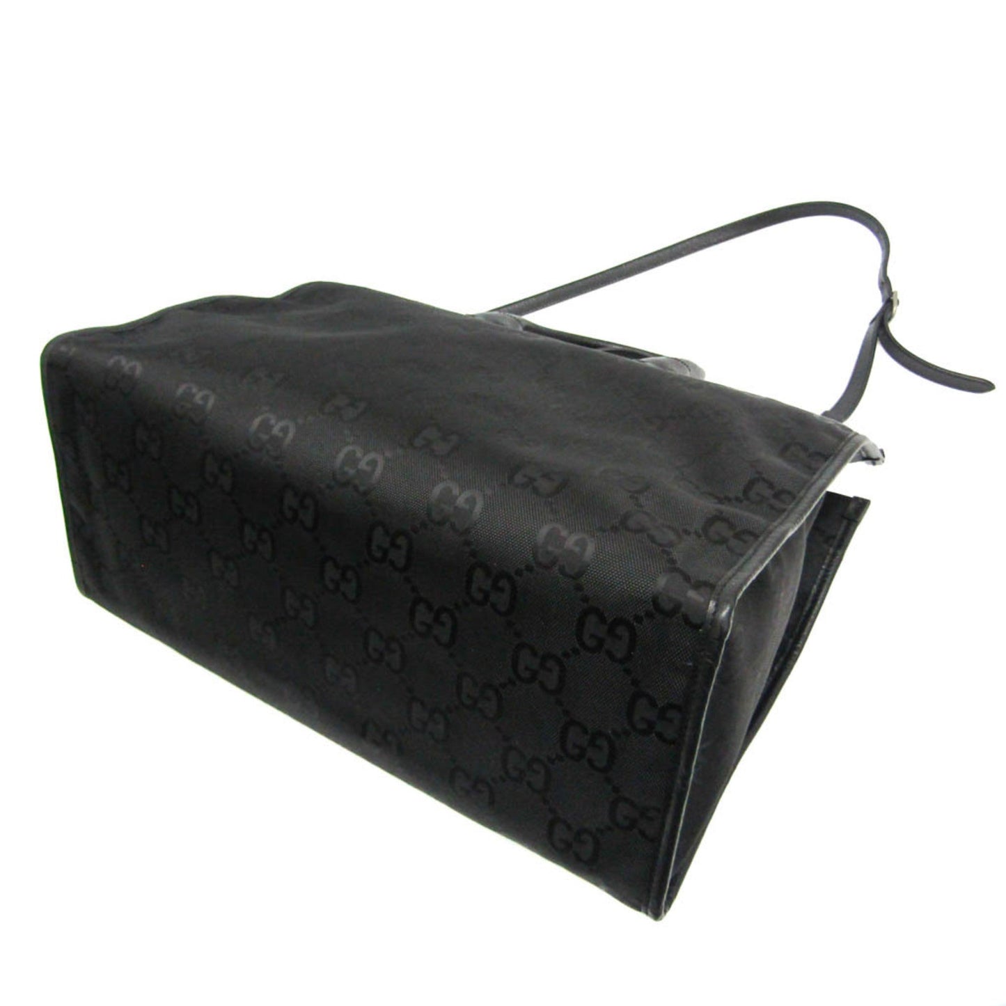 Gucci Black Nylon Canvas Leather Handbag Shoulder Bag ( )