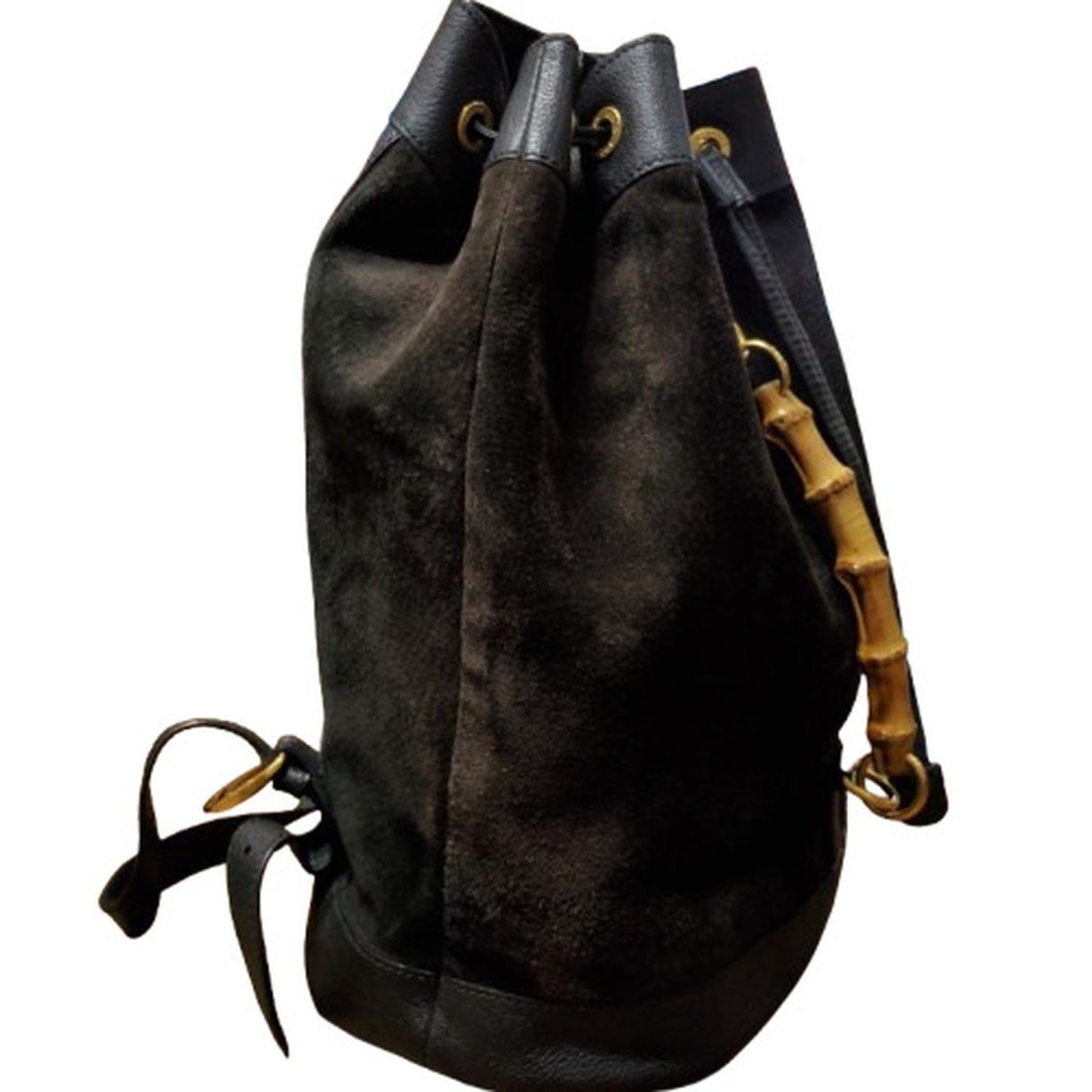 Gucci Black Suede Leather Backpack ( )