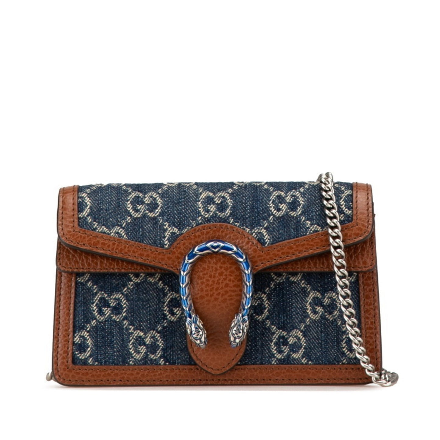 Gucci Brown Denim Leather Shoulder Bag ( )
