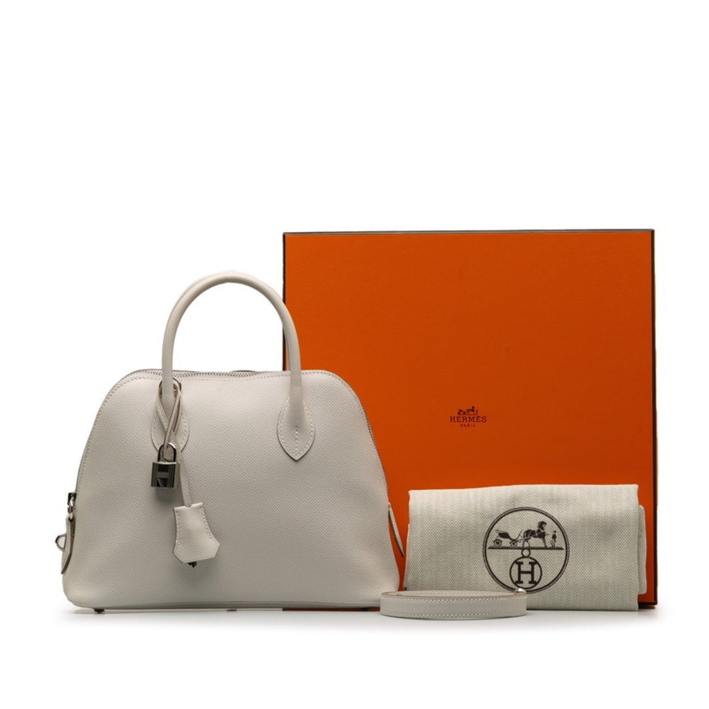 Hermes White Epsom Leather Handbag Shoulder Bag ( )