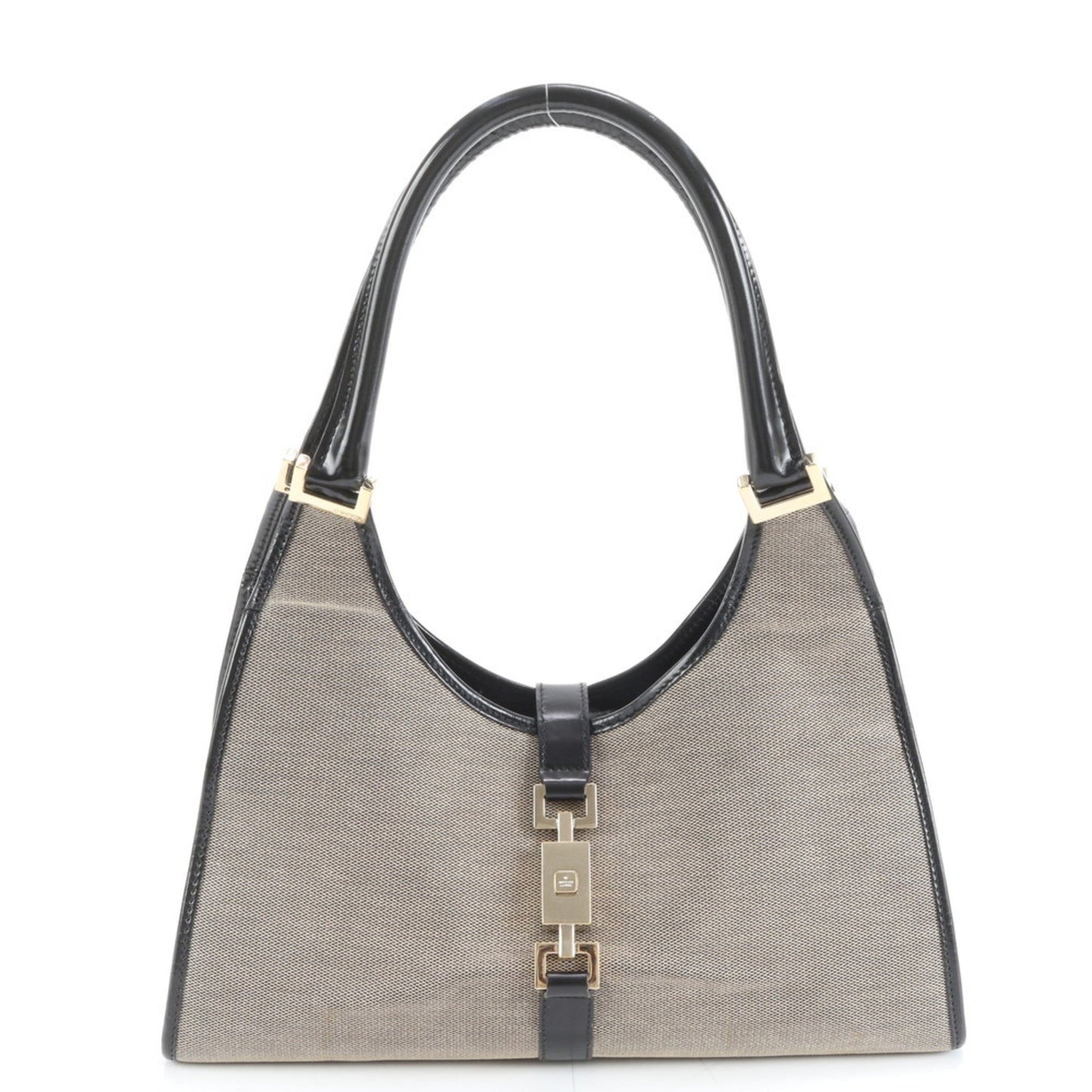 Gucci Beige Leather Canvas Handbag ( )