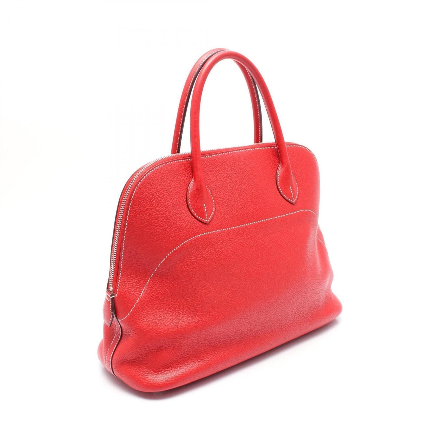 Hermes Red Color Vermilion Taurillon Clemence Leather Handbag ( )