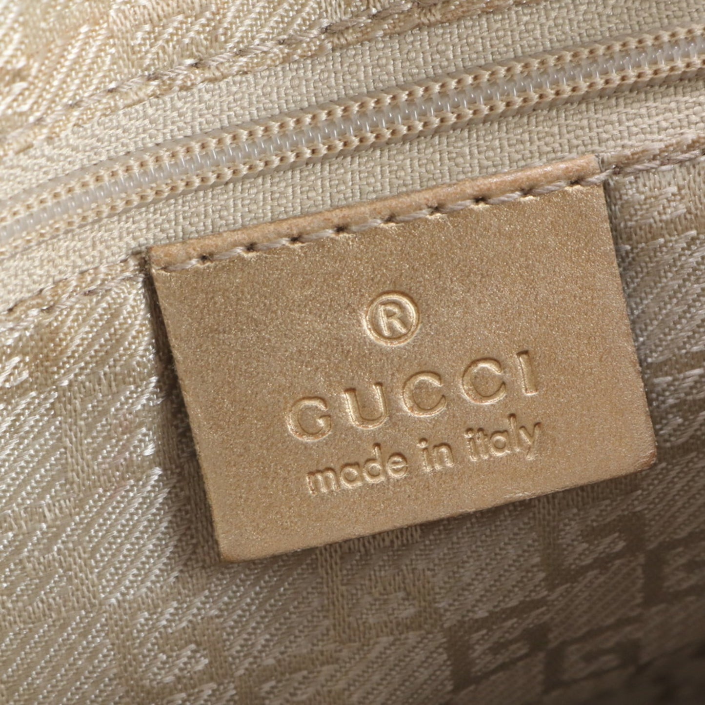 Gucci Blue Gold Leather Canvas Shoulder Bag ( )