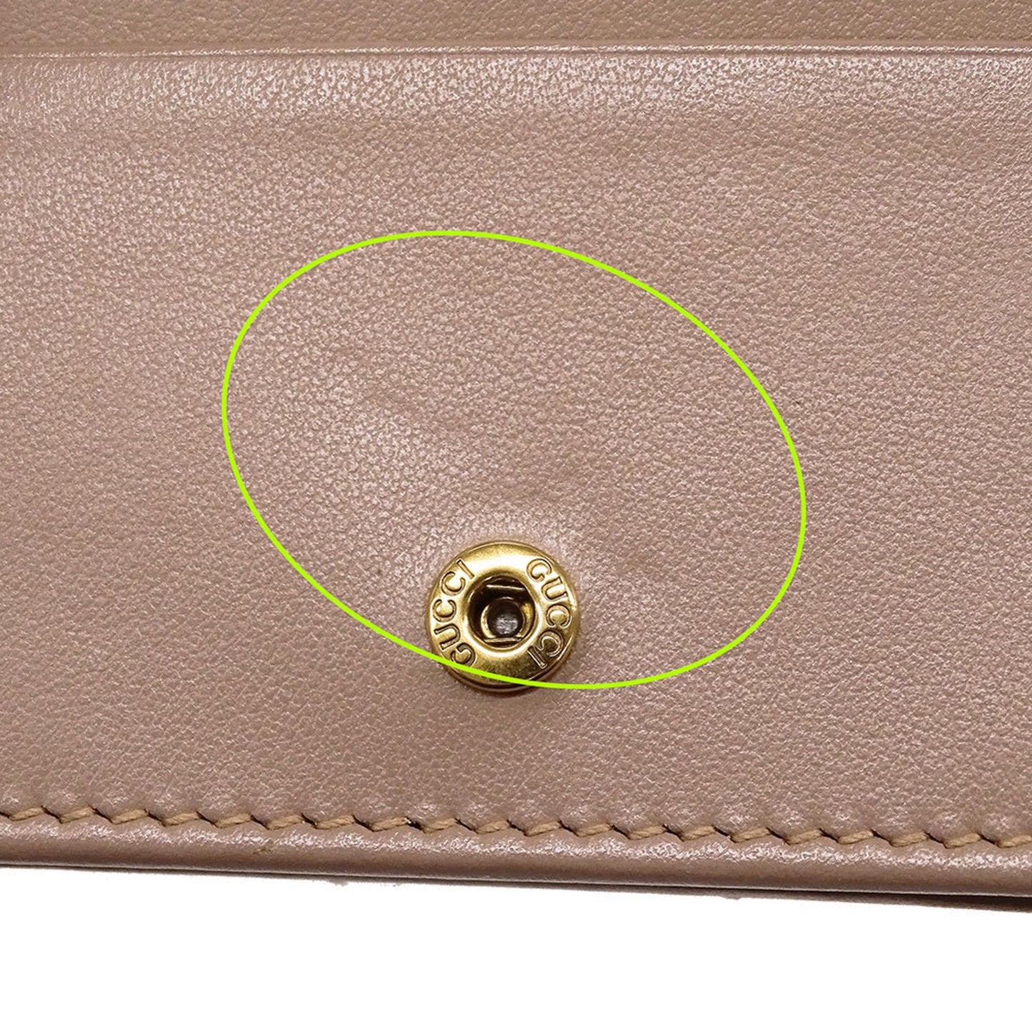 Gucci Pink Beige Leather Wallet (Bi-Fold) ( )