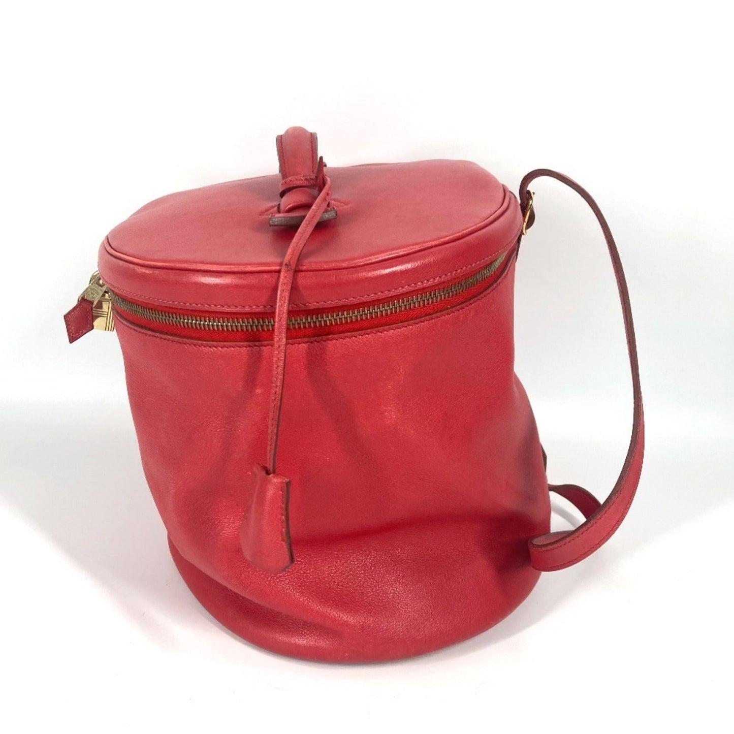 Hermes Intercity Red Color Leather Handbag Shoulder Bag Vanity Bag ( )