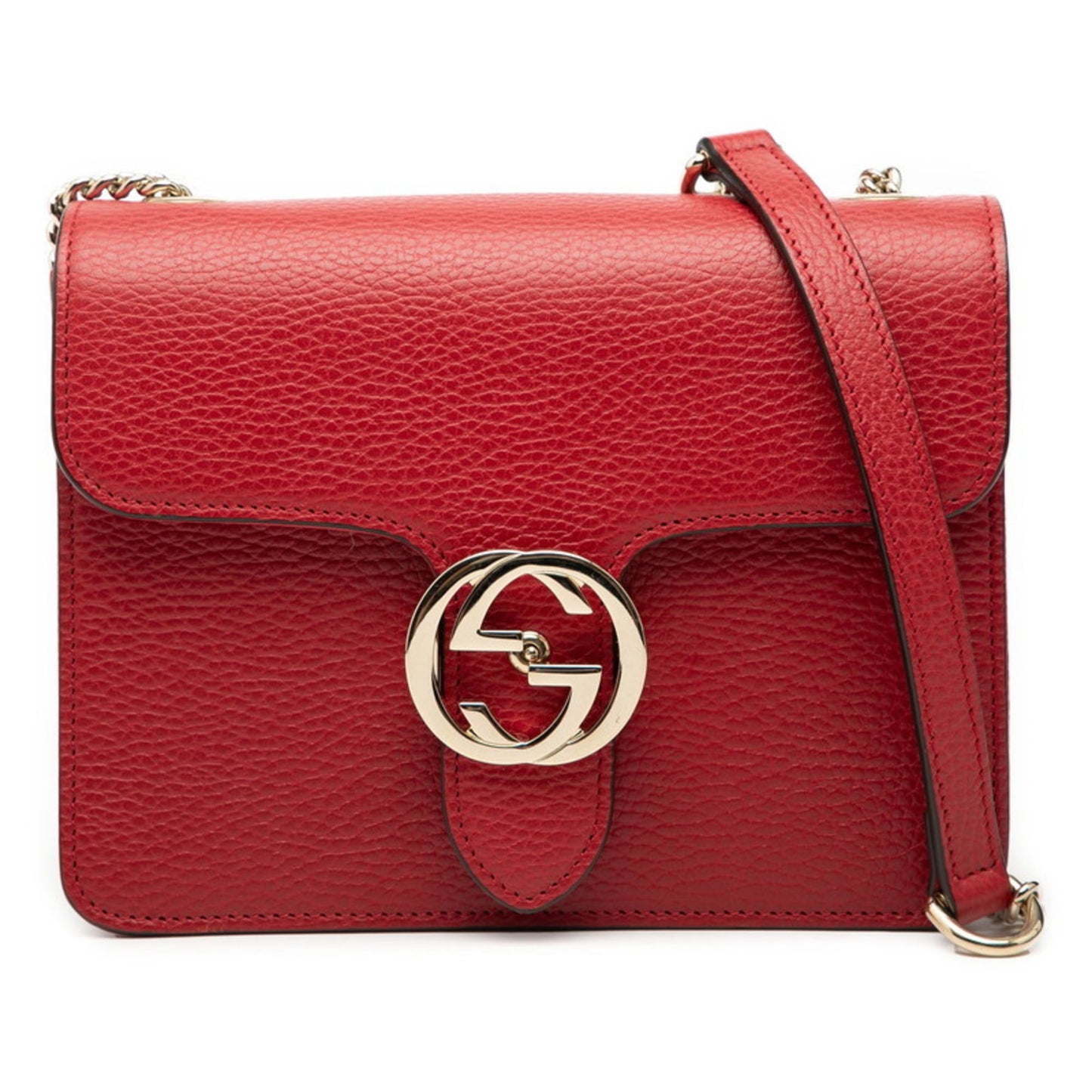 Gucci Red Color Leather Shoulder Bag ( )