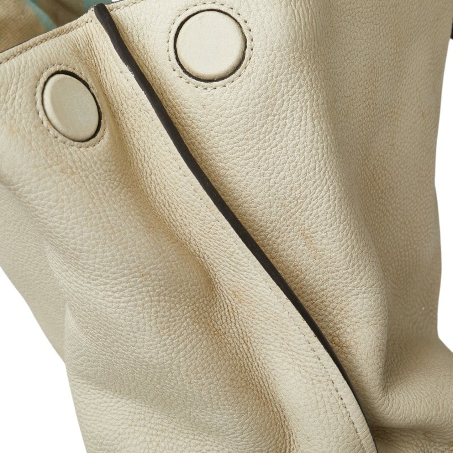 Gucci White Leather Shoulder Bag Tote Bag ( )