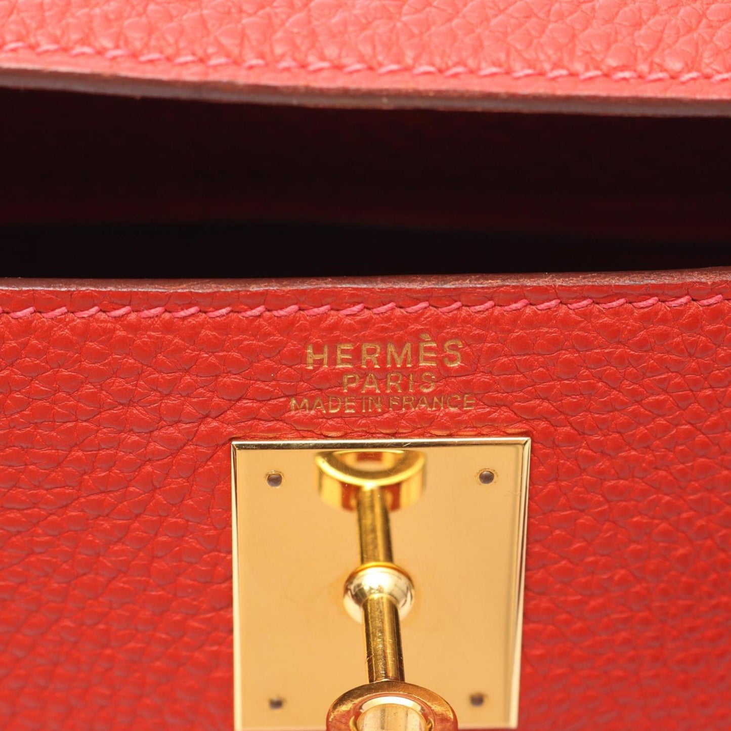 Hermes Red Color Togo Leather Handbag ( )