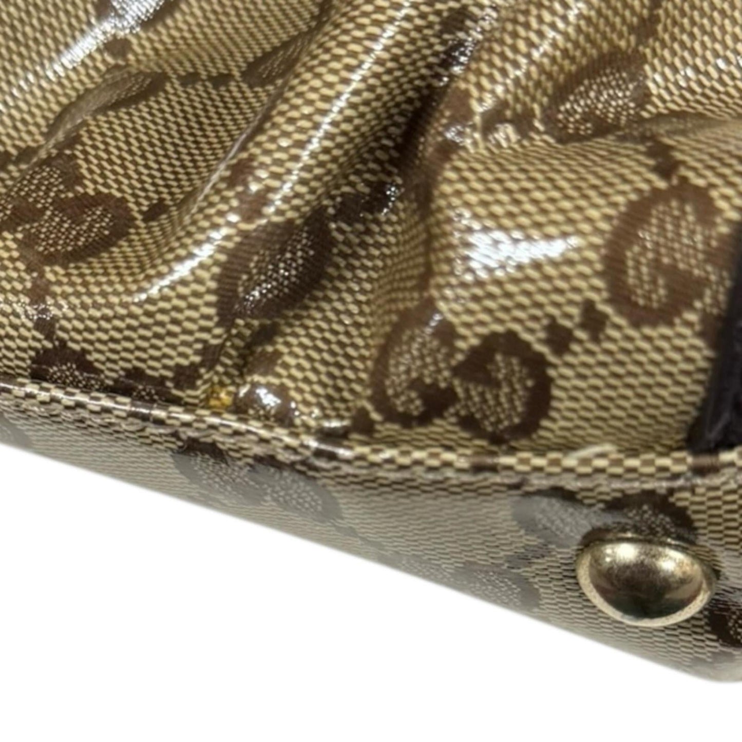 Gucci Brown Pvc Coated Canvas Tote Bag ( )