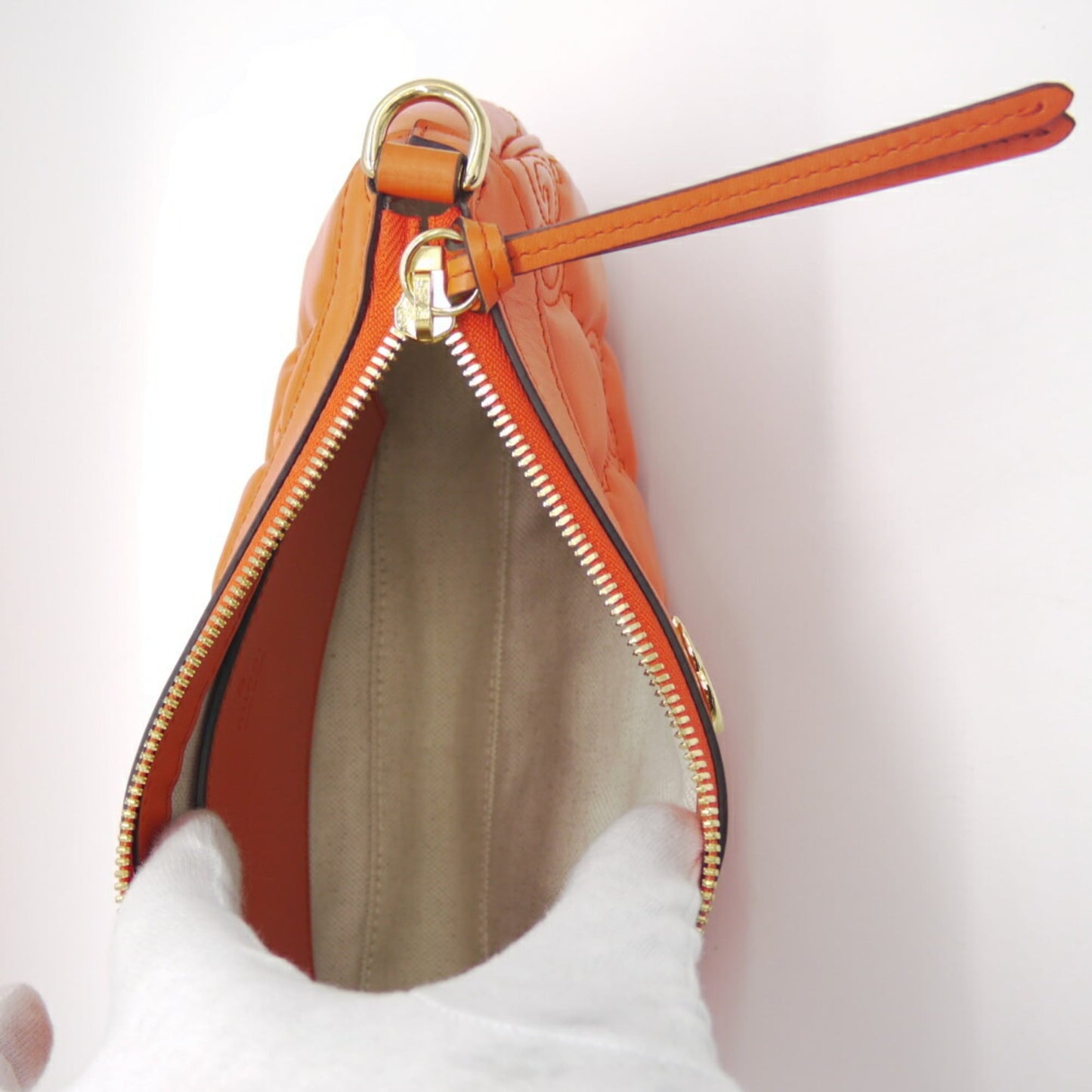 Gucci Orange Leather Handbag Shoulder Bag ( )