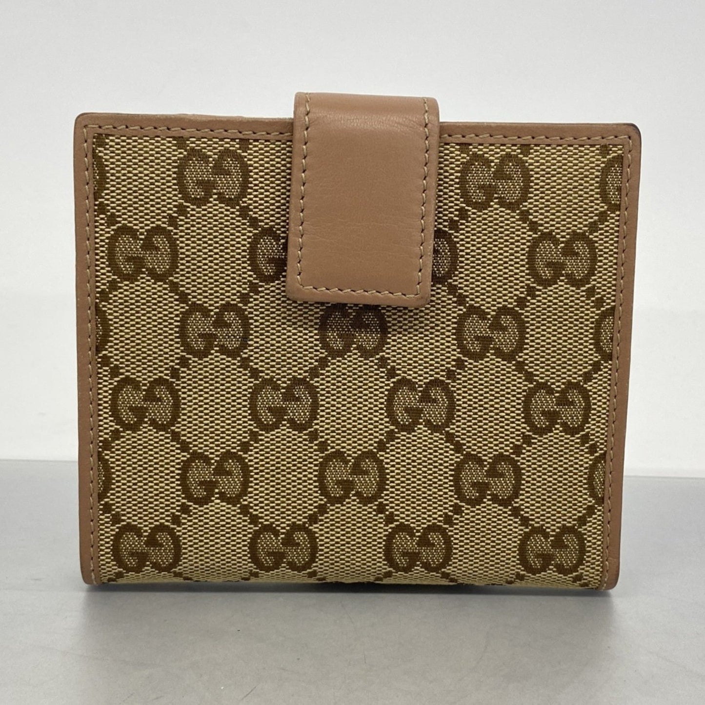 Gucci Beige Brown Pink Beige Canvas Wallet (Bi-Fold) ( )