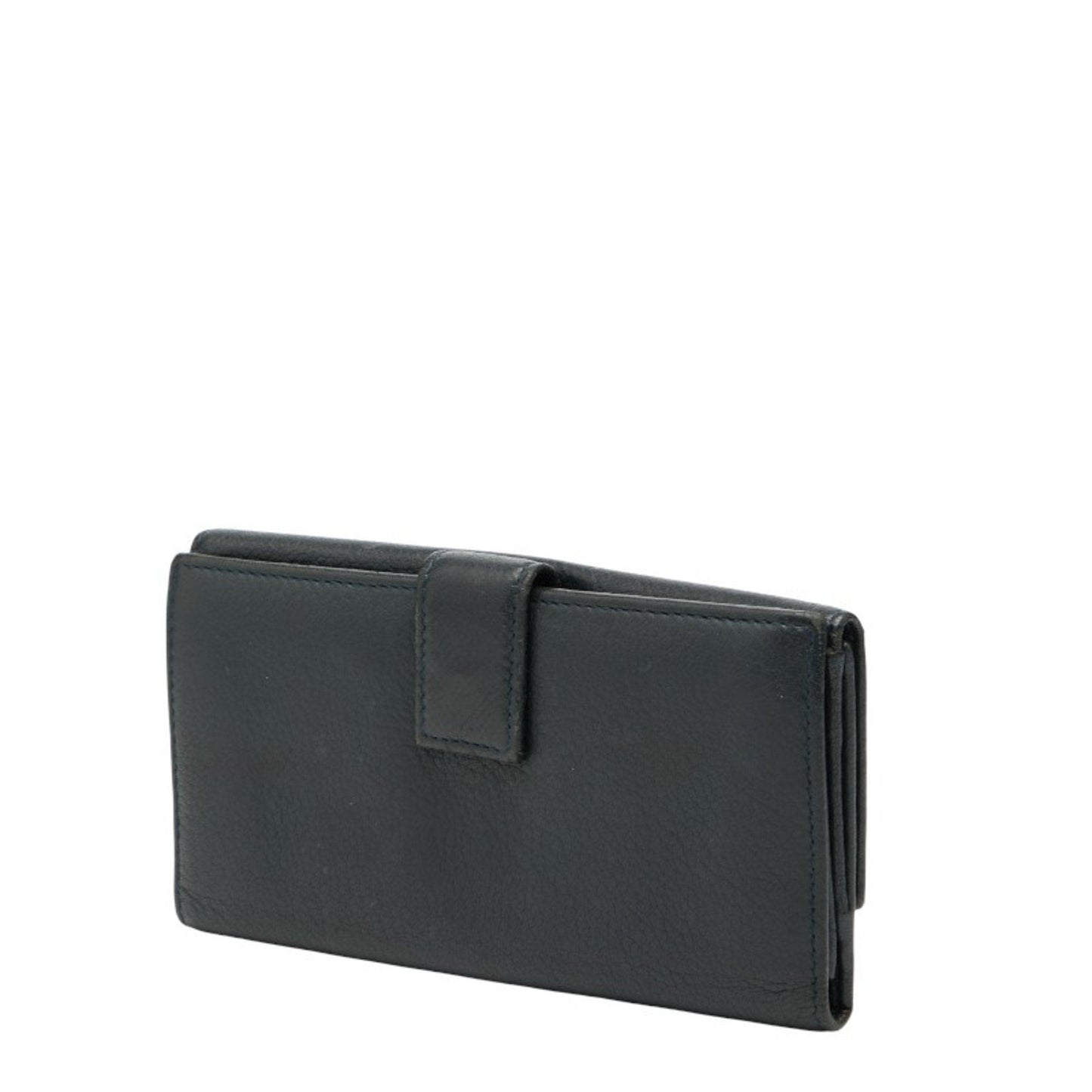 Gucci Navy Leather Long Wallet (Bi-Fold) ( )