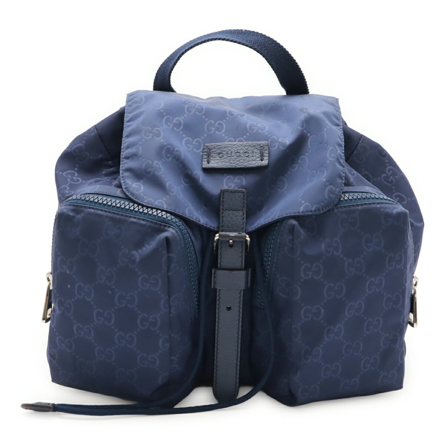 Gucci Navy Nylon Leather Backpack ( )