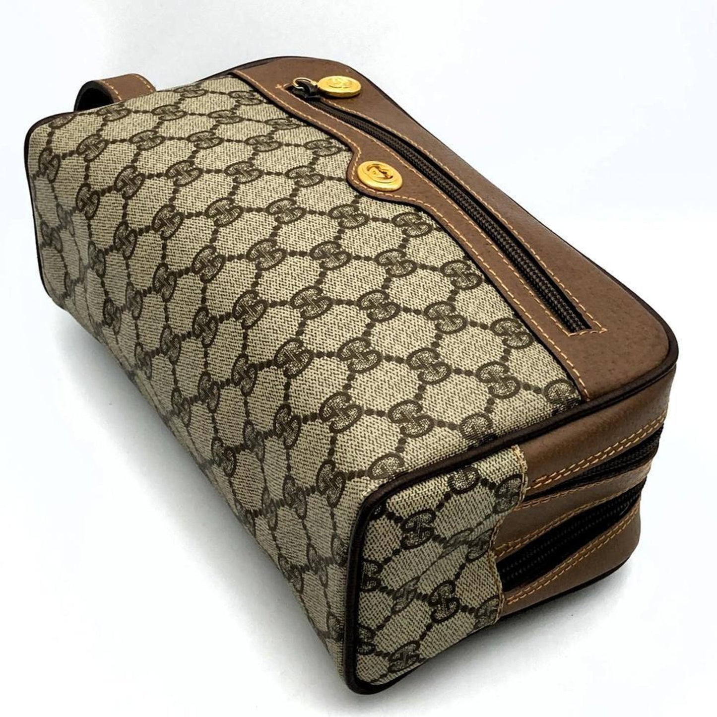Gucci Brown Gg Supreme Pvc Pouch ( )