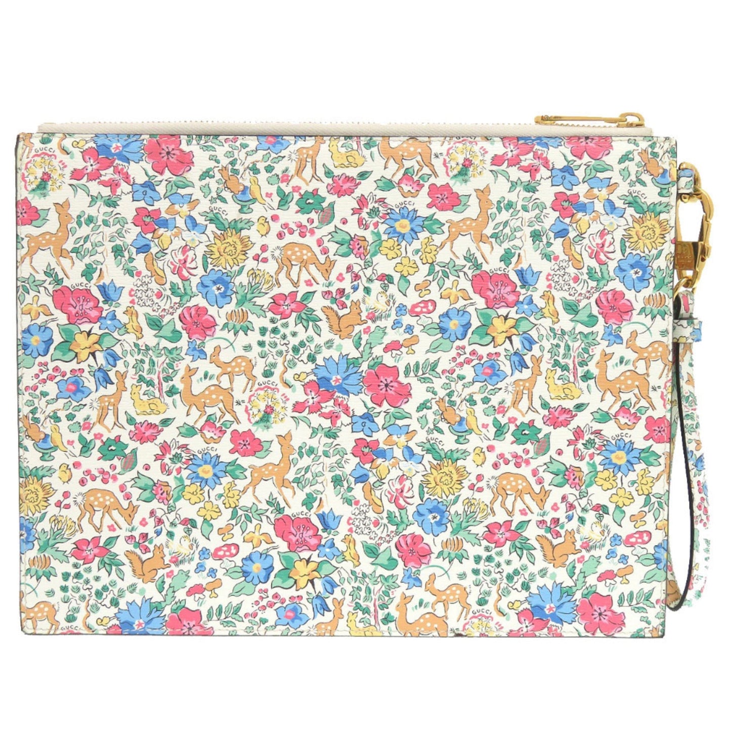 Gucci Light Blue White Leather Clutch Bag ( )