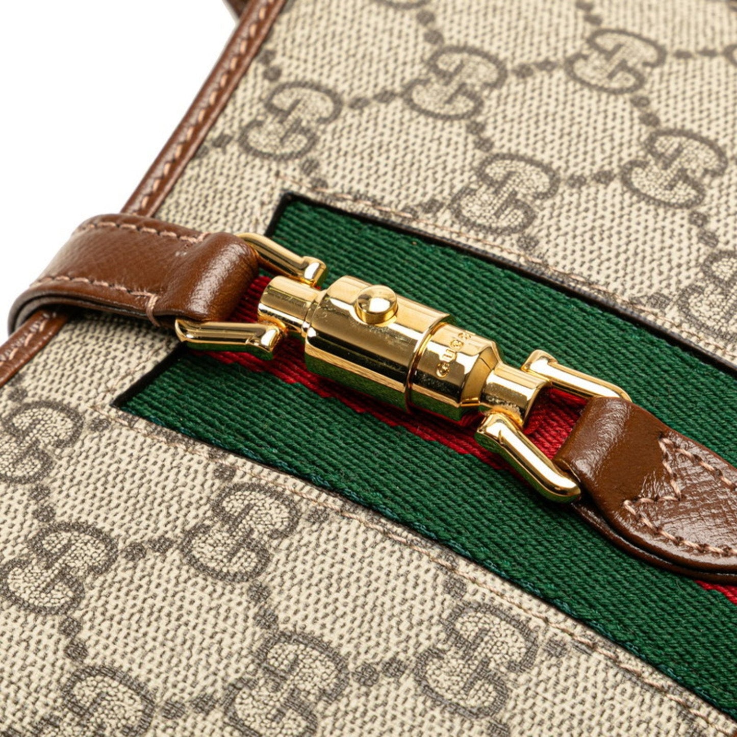 Gucci Beige Brown Pvc Leather Handbag Shoulder Bag ( )