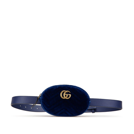Gucci Gg Marmont Blue Leather Sling Bag ( )