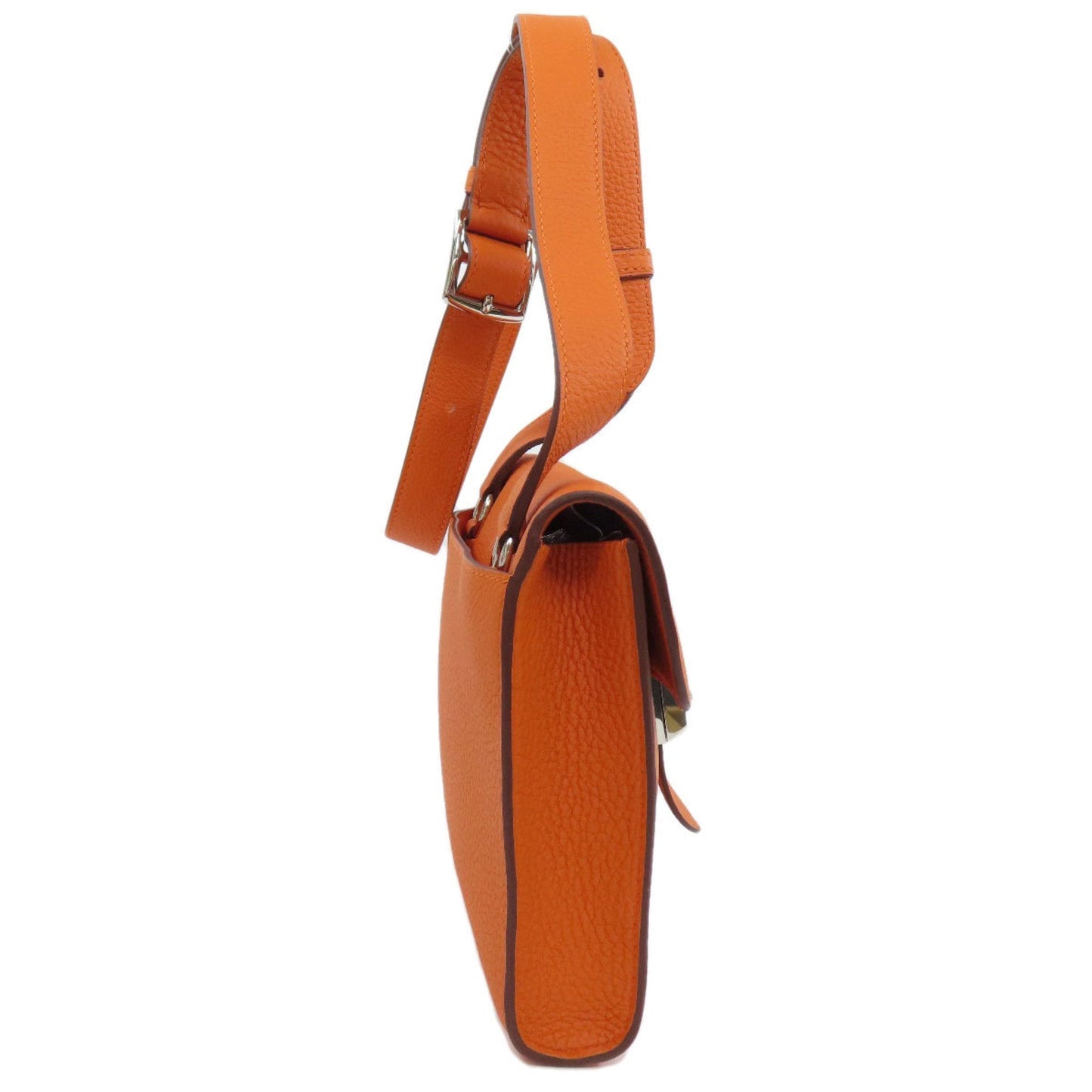 Hermes Orange Taurillon Clemence Leather Shoulder Bag ( )