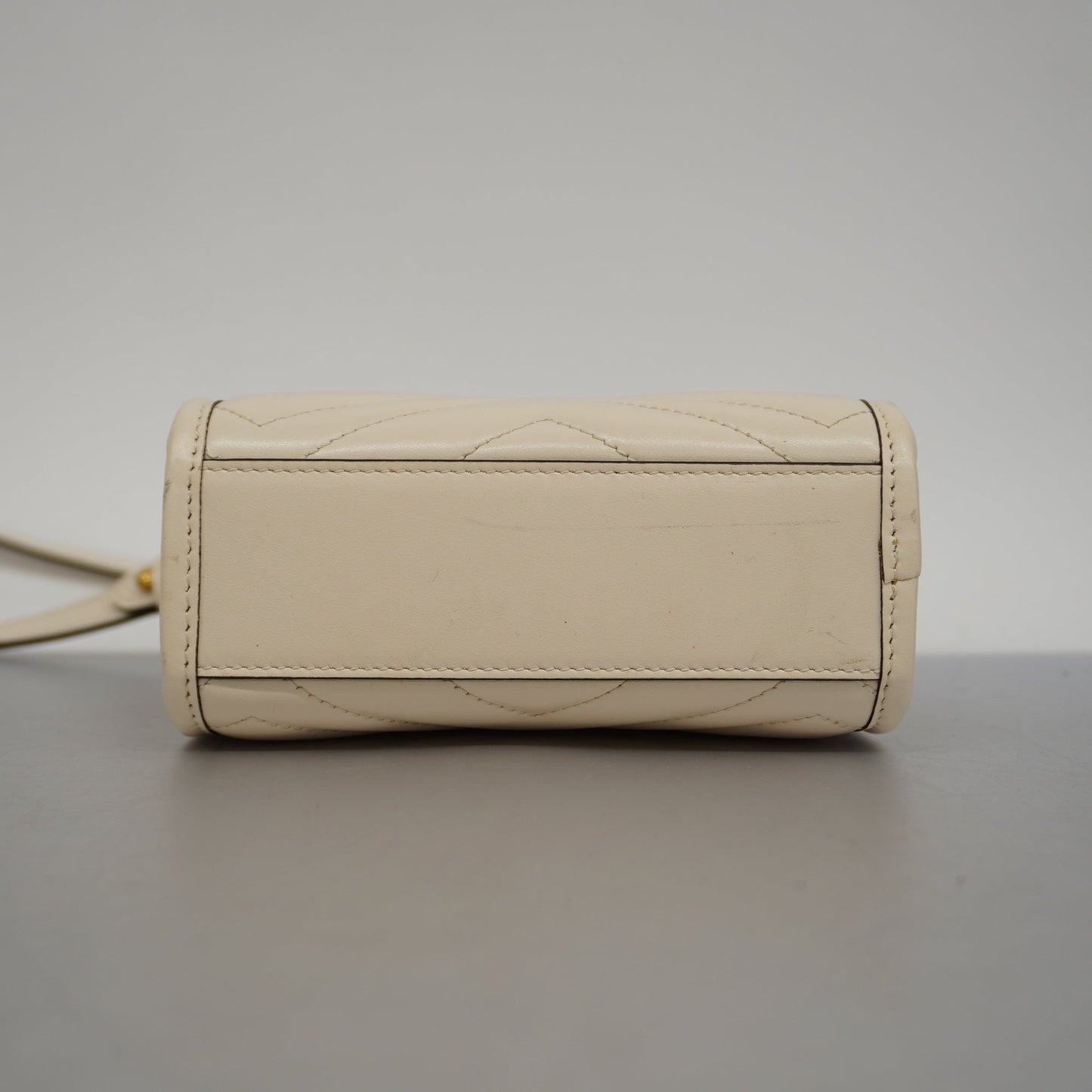 GUCCI Auth  GG Marmont 2WAY Bag 696123 Women's Leather Handbag,Shoulder Bag Ivory