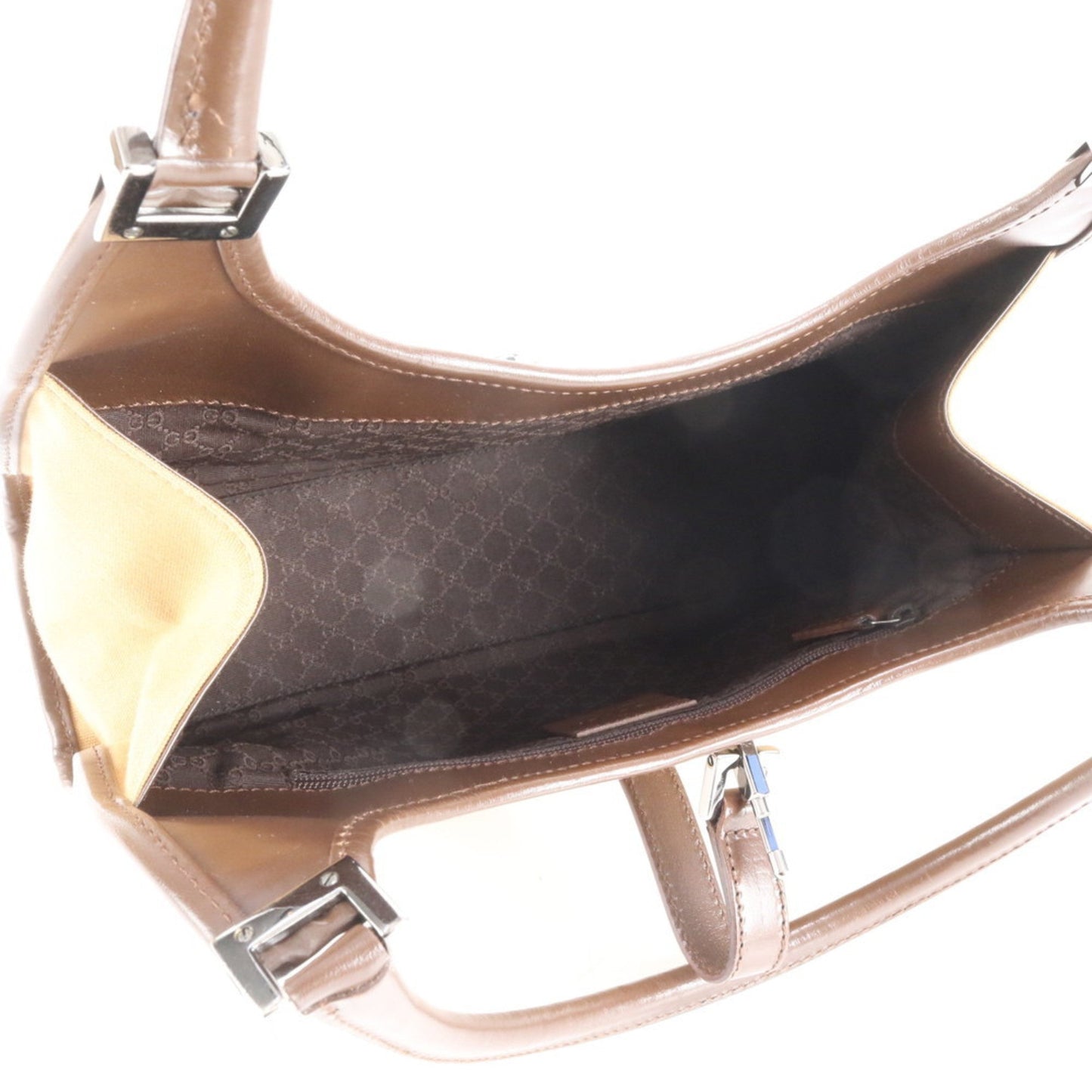Gucci Brown Leather Canvas Shoulder Bag ( )